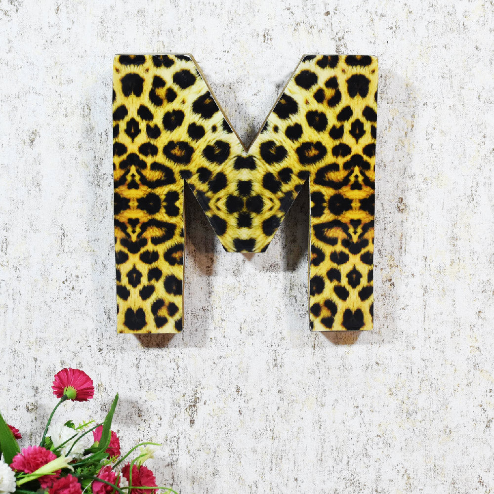 Wild Cheetah Print Mango Wood Letter Block