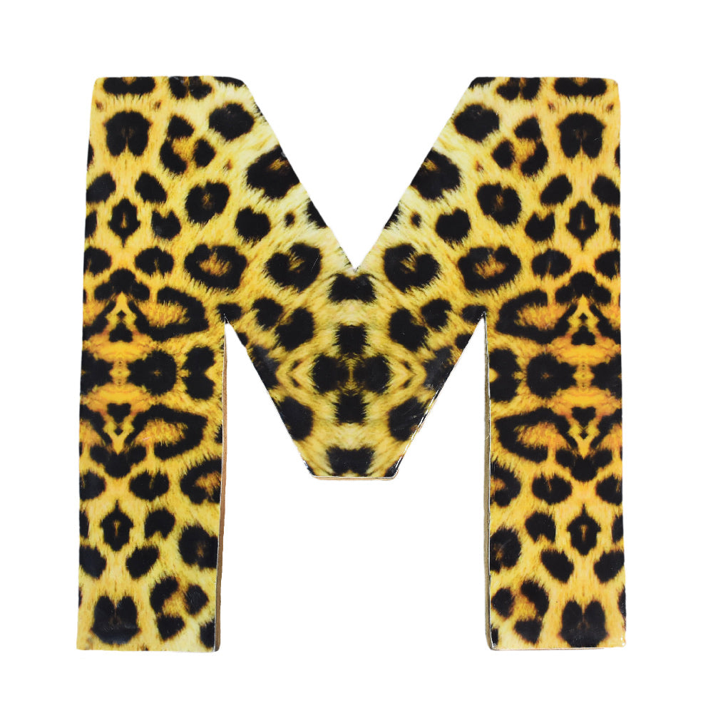Wild Cheetah Print Mango Wood Letter Block