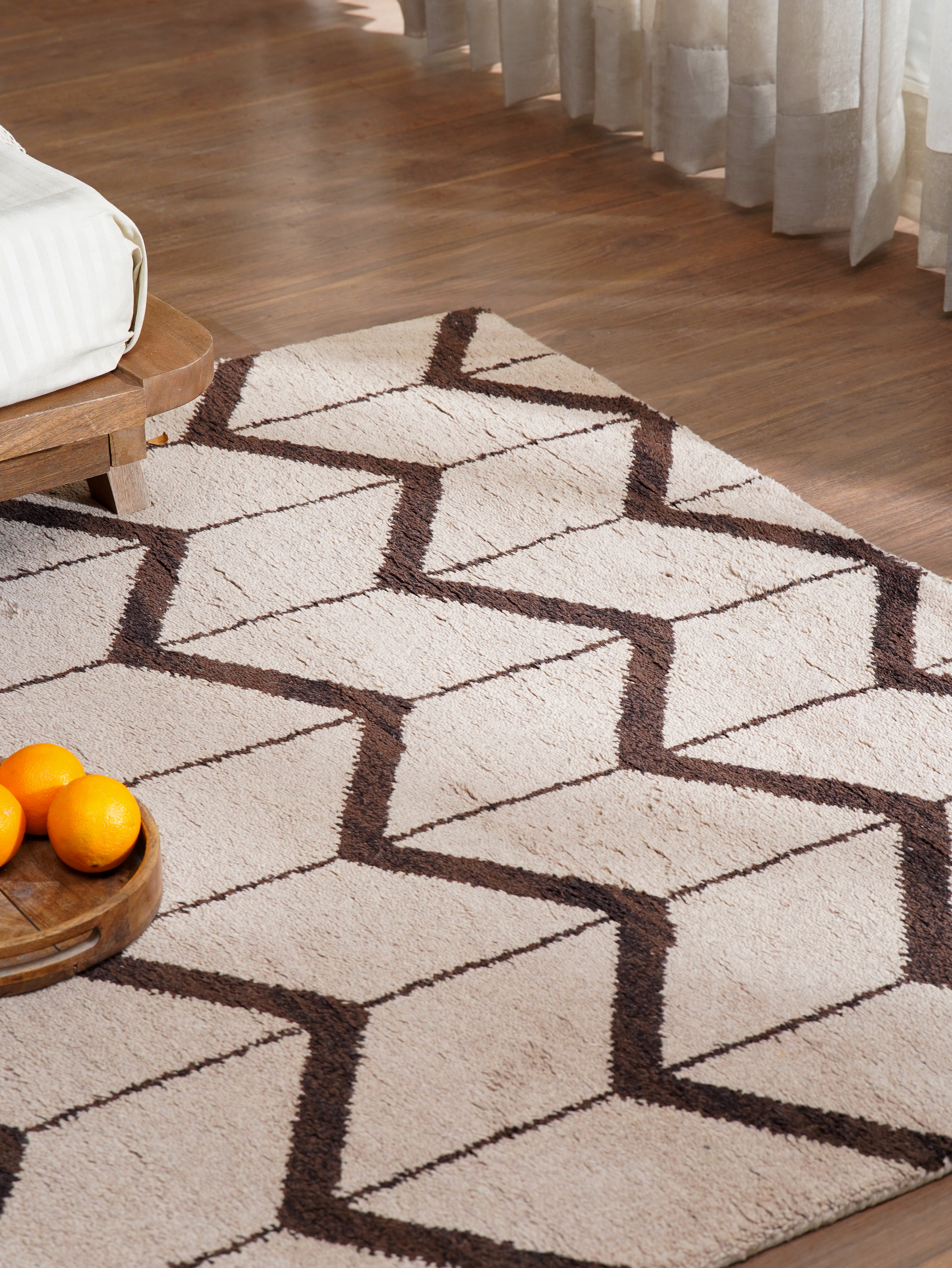 Chevron Hand Knotted Wool Area Rug