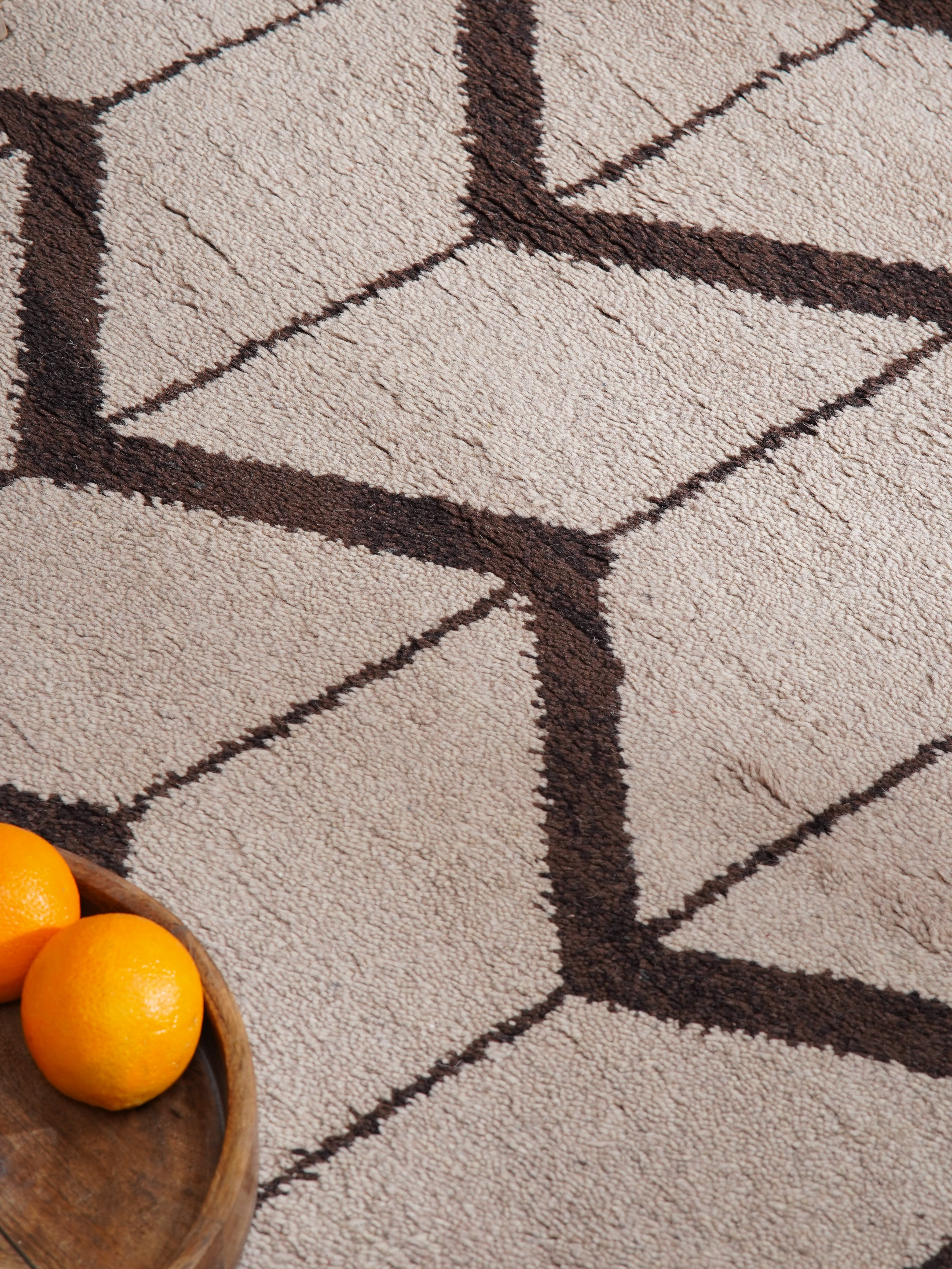 Chevron Hand Knotted Wool Area Rug