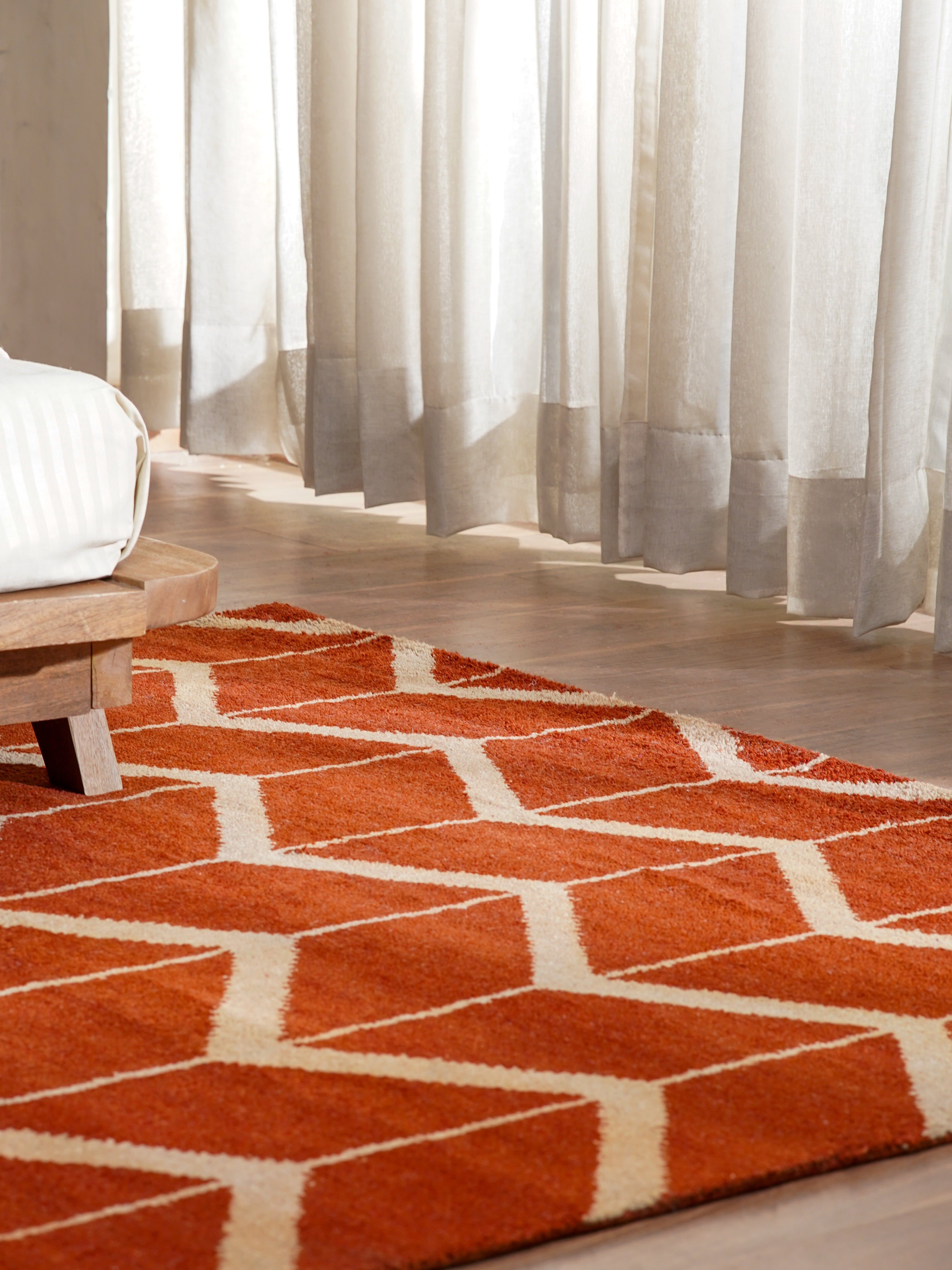 Chevron Hand Knotted Wool Area Rug