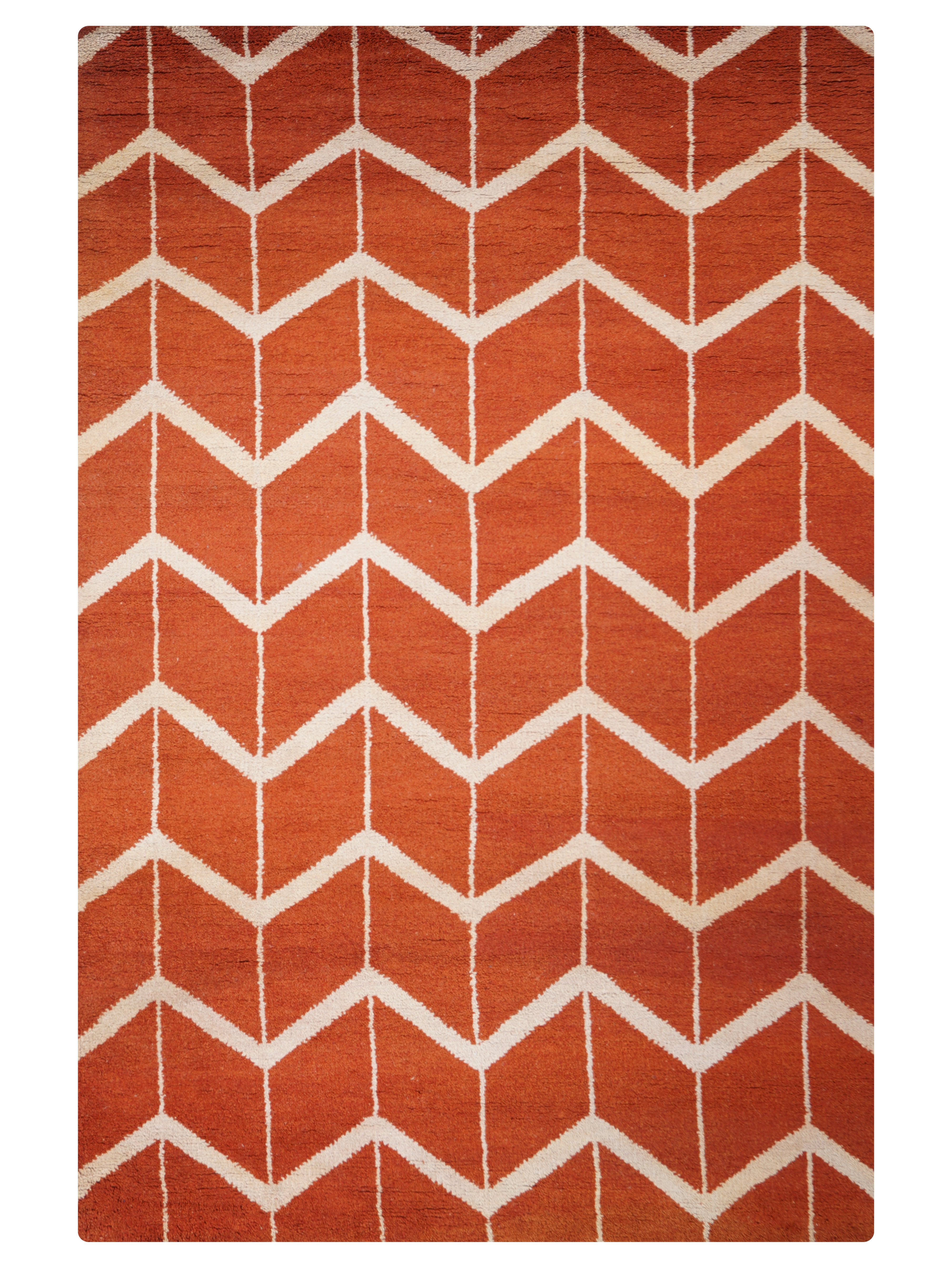 Chevron Hand Knotted Wool Area Rug