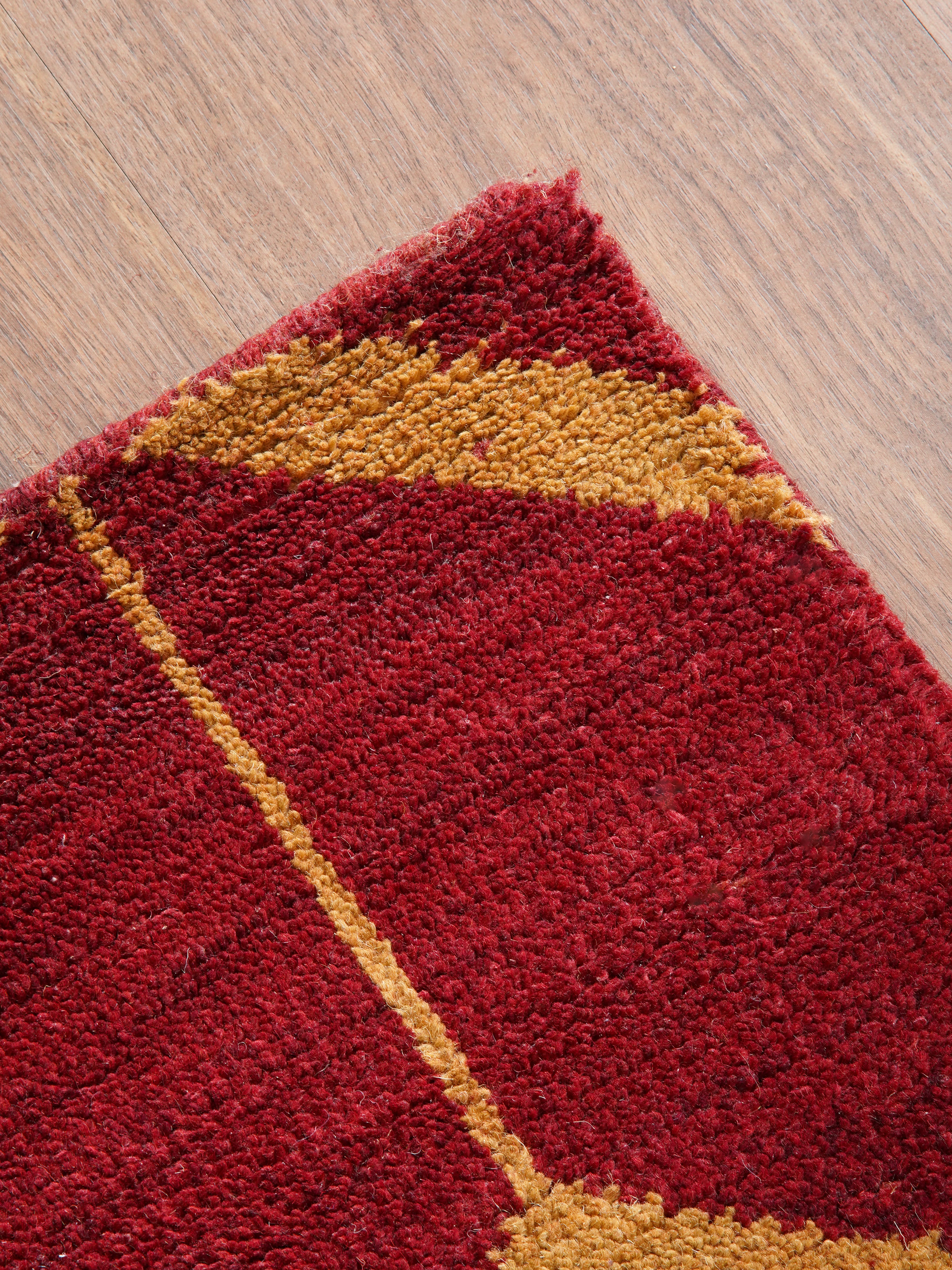 Chevron Hand Knotted Wool Area Rug