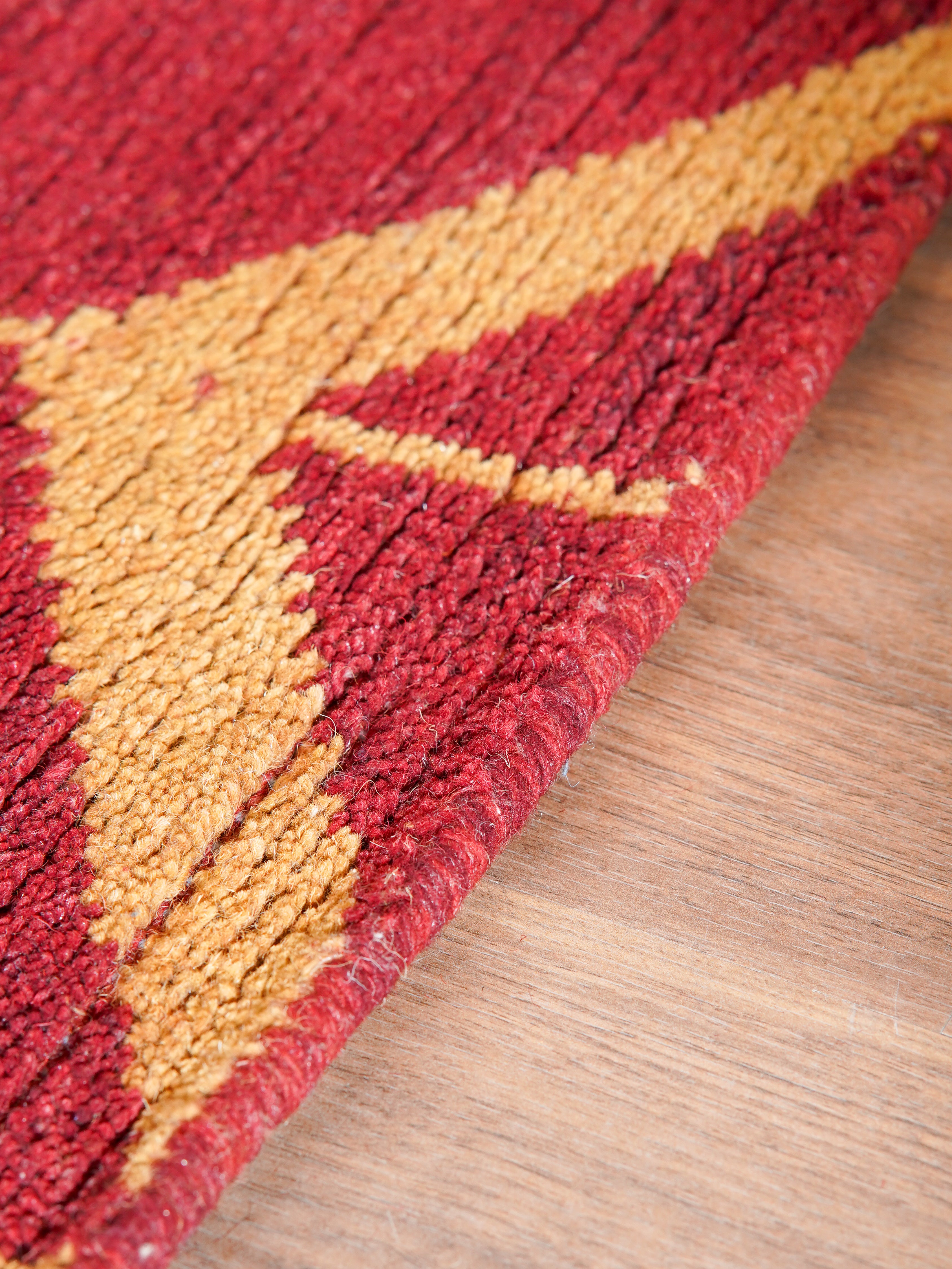 Chevron Hand Knotted Wool Area Rug