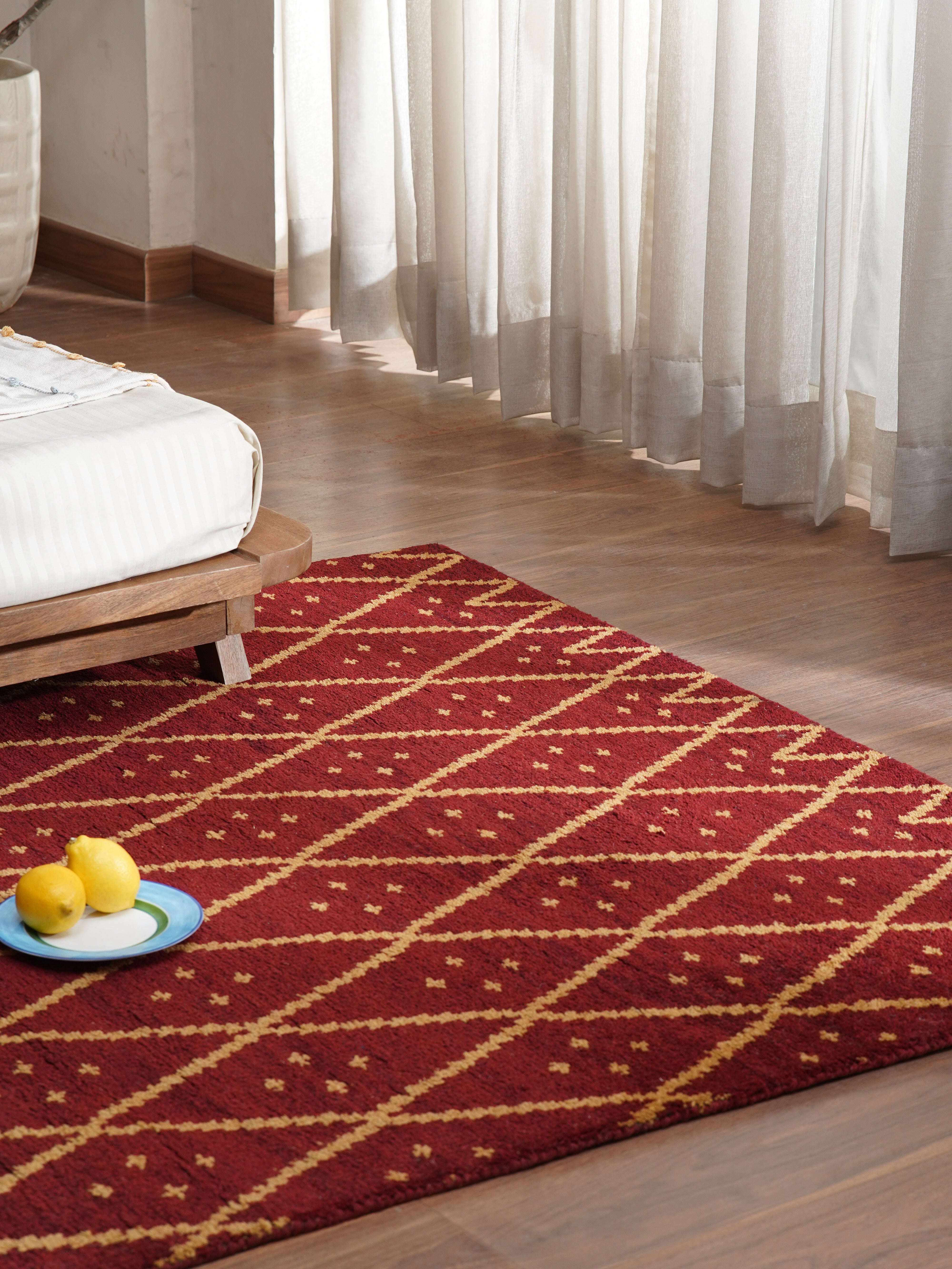 Ikat Hand Knotted Wool Rug