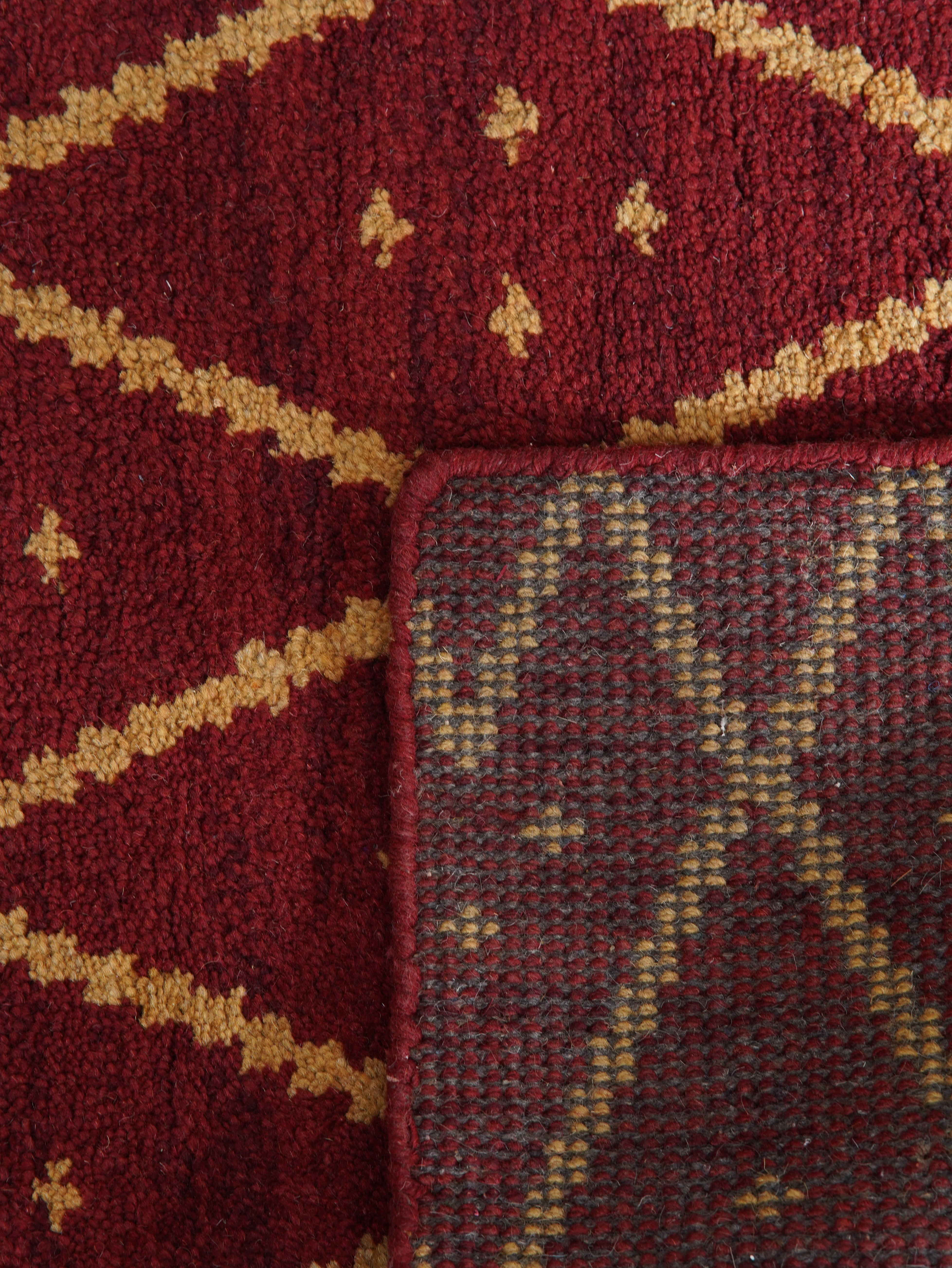 Ikat Hand Knotted Wool Rug