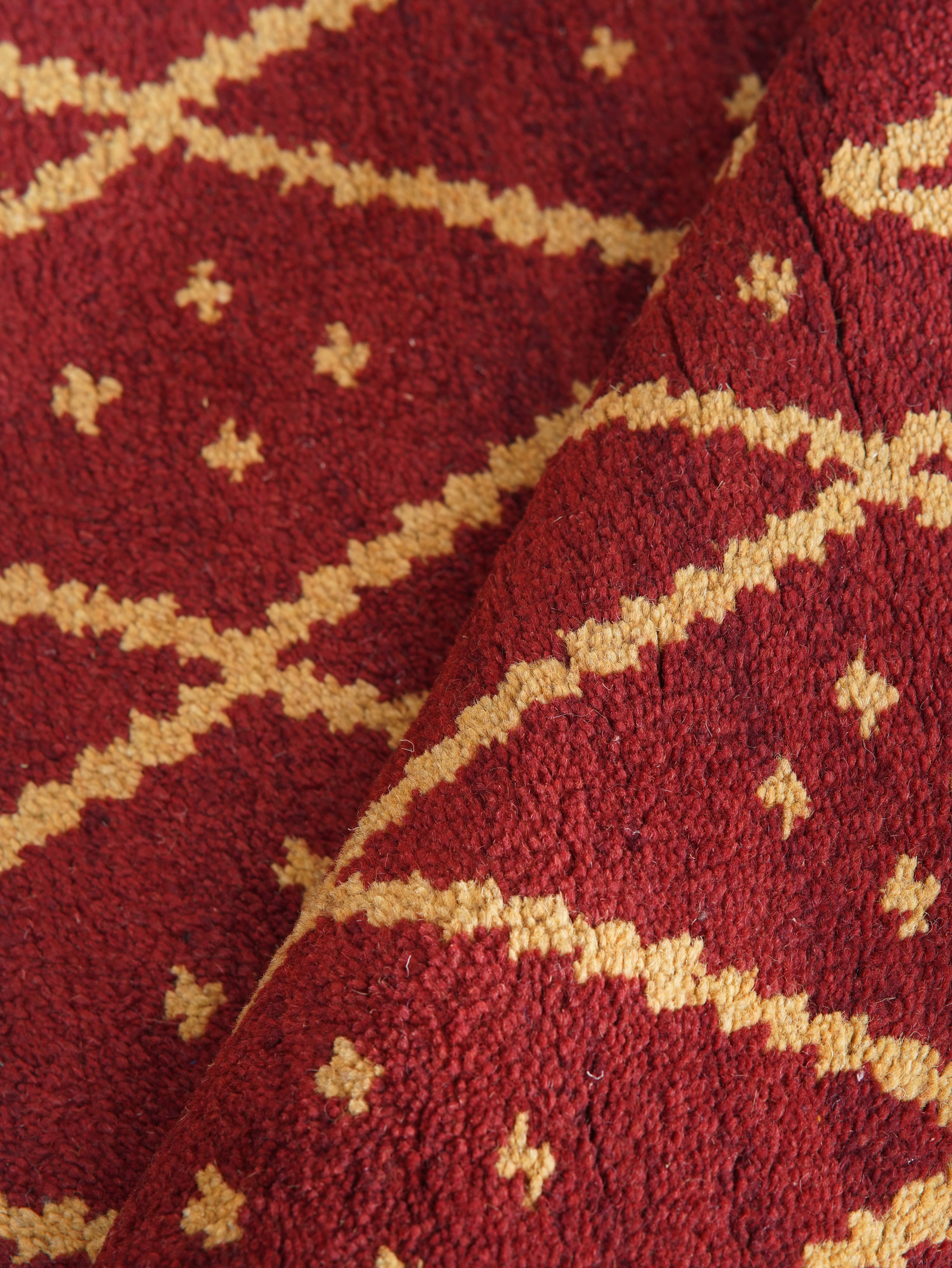 Ikat Hand Knotted Wool Rug