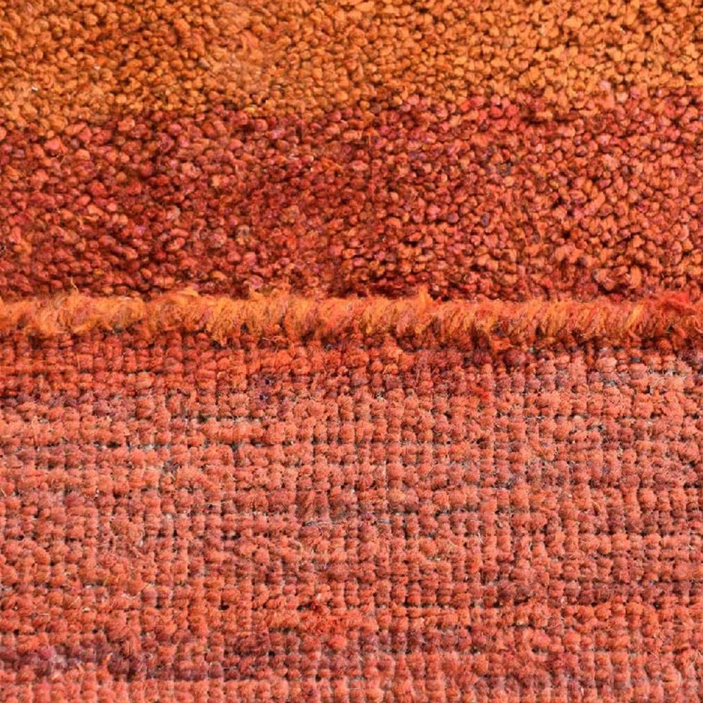 Orange Rust Hand Knotted Silk & Wool Area Rug - BBH HOMES LLC