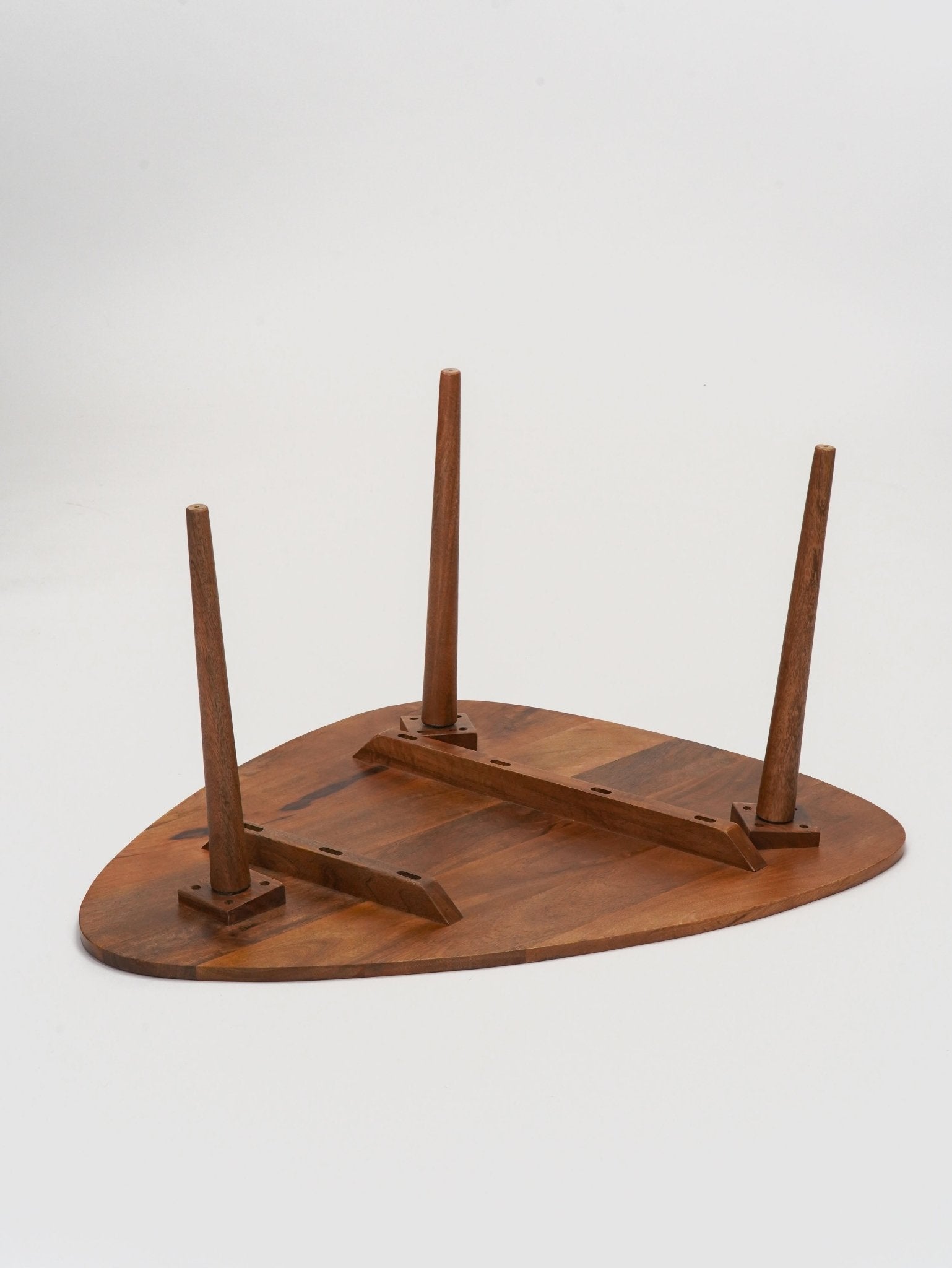 Oval Solid Wood Coffee Table - Amber Walnut - BBH HOMES LLC