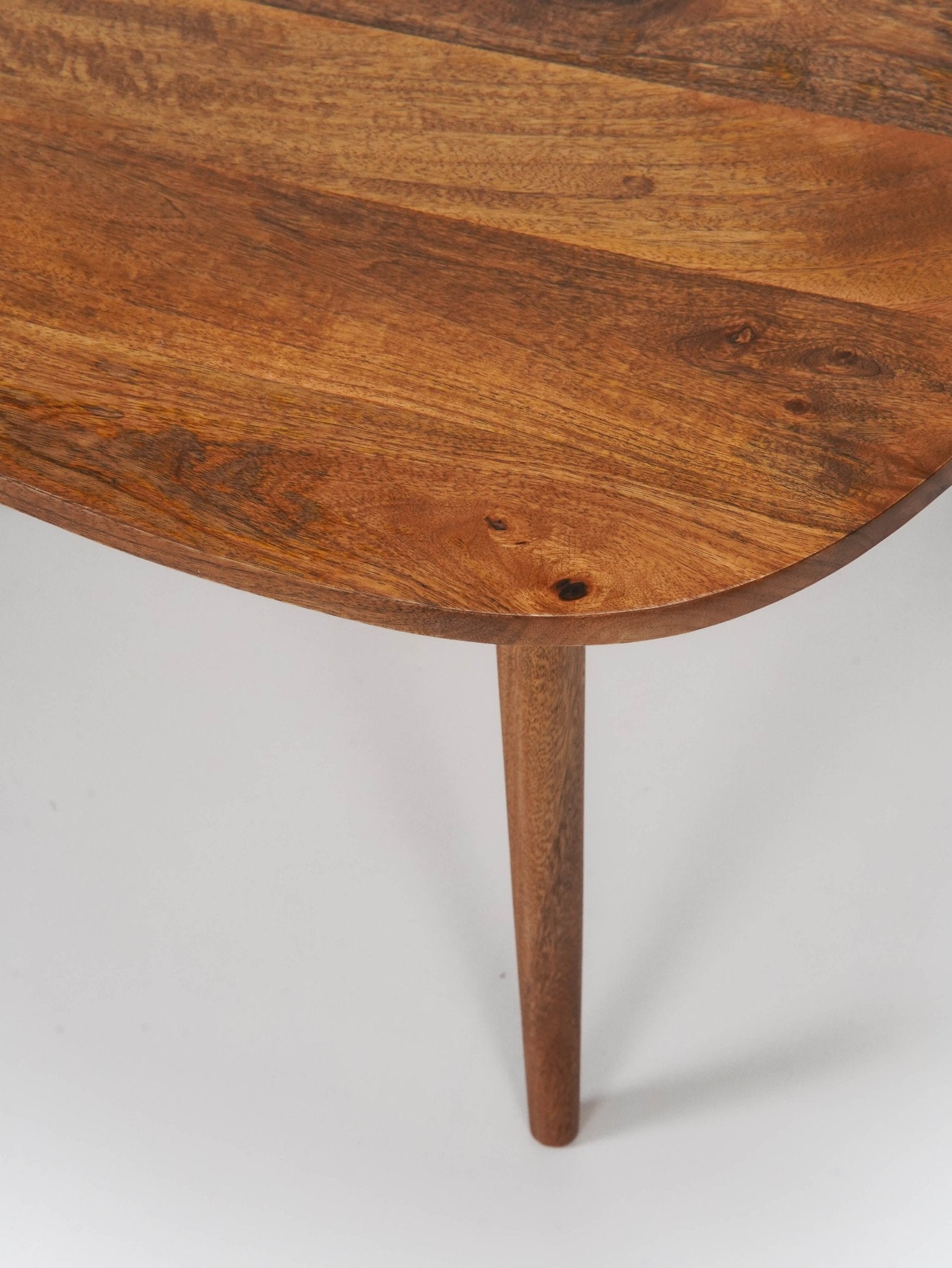 Oval Solid Wood Coffee Table - Amber Walnut - BBH HOMES LLC
