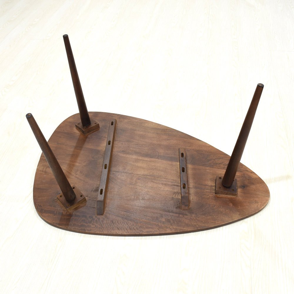 Oval Solid Wood Coffee Table - Walnut - BBH HOMES LLC