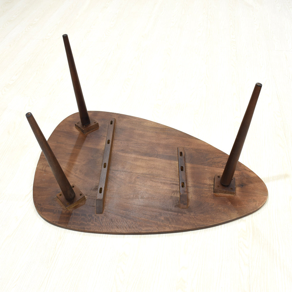 Oval Solid Wood Coffee Table - Walnut