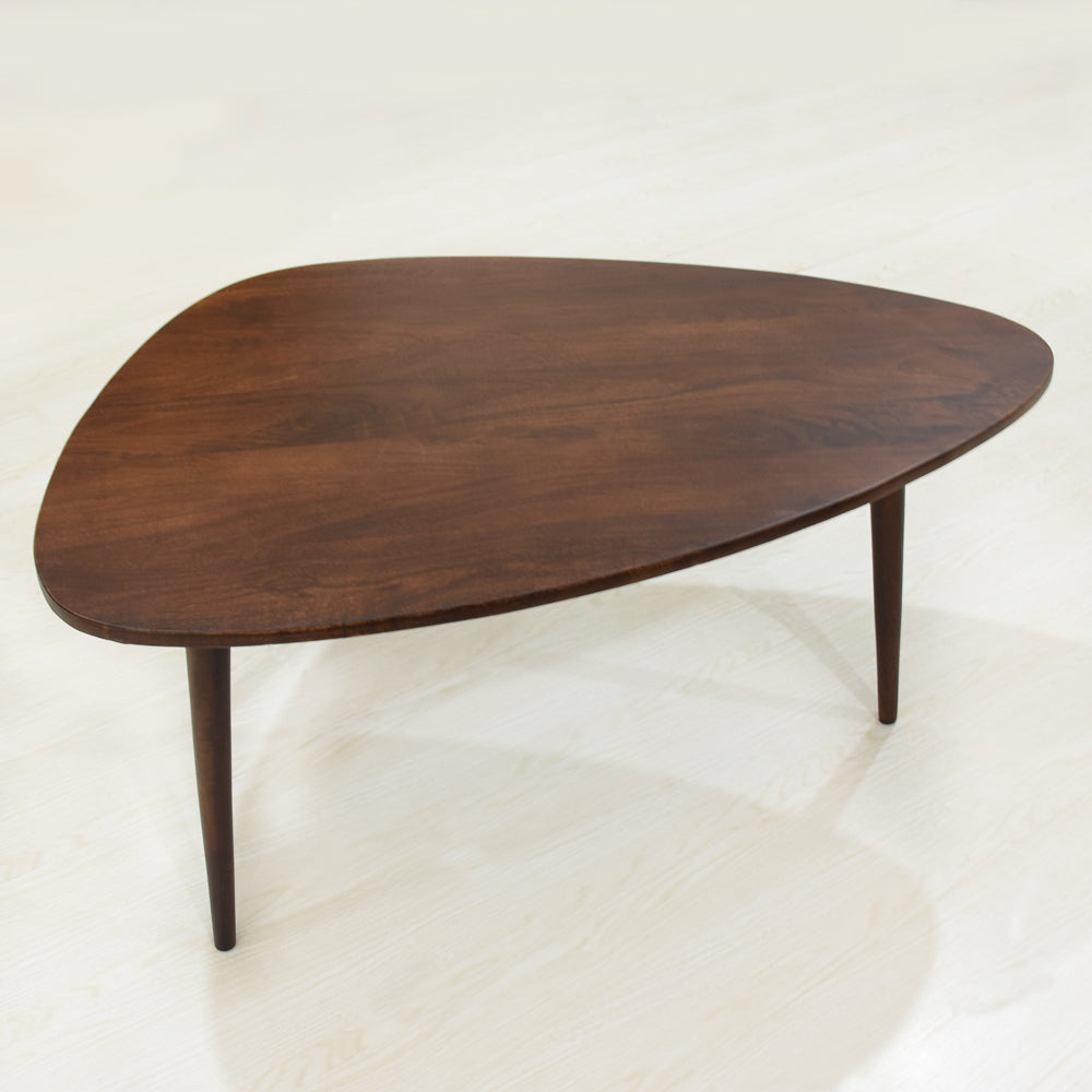 Oval Solid Wood Coffee Table - Walnut