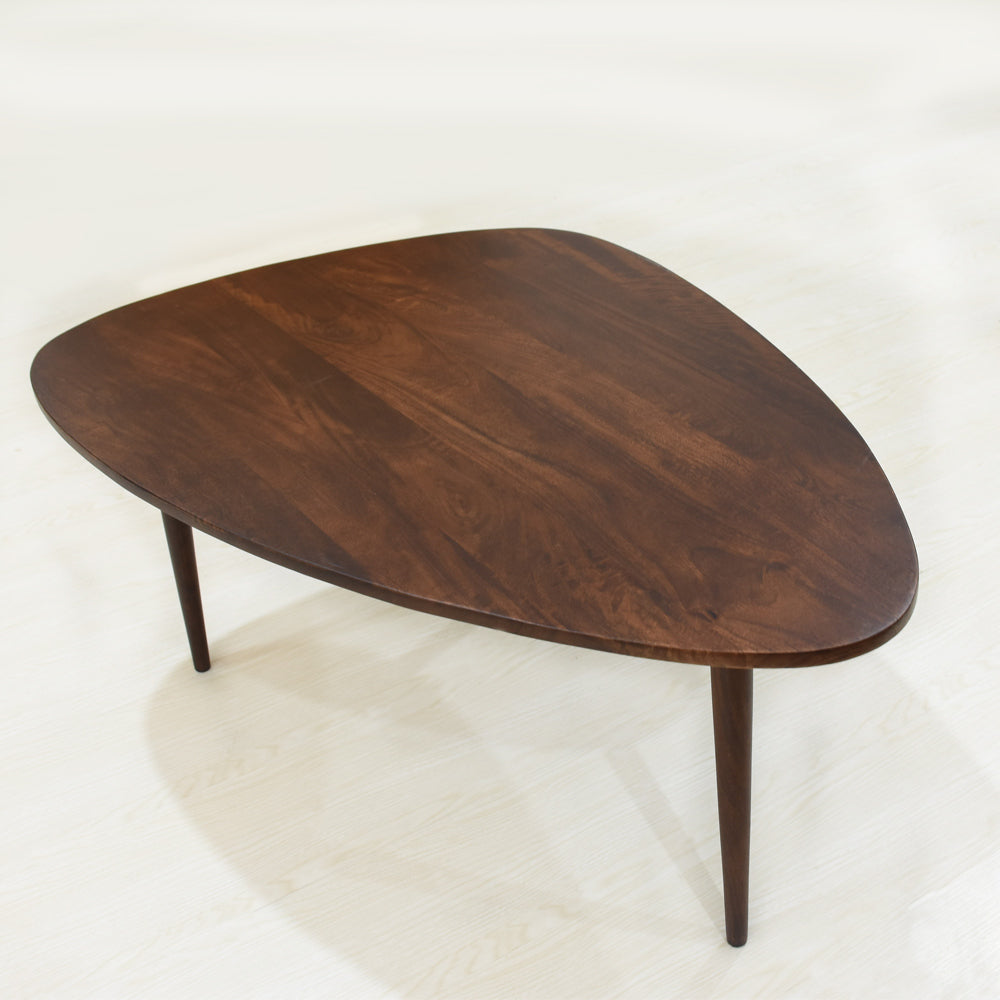 Oval Solid Wood Coffee Table - Walnut