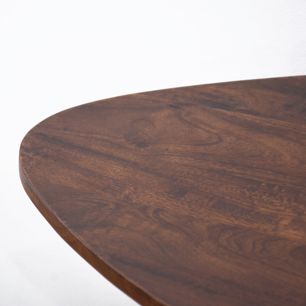 Oval Solid Wood Coffee Table - Walnut