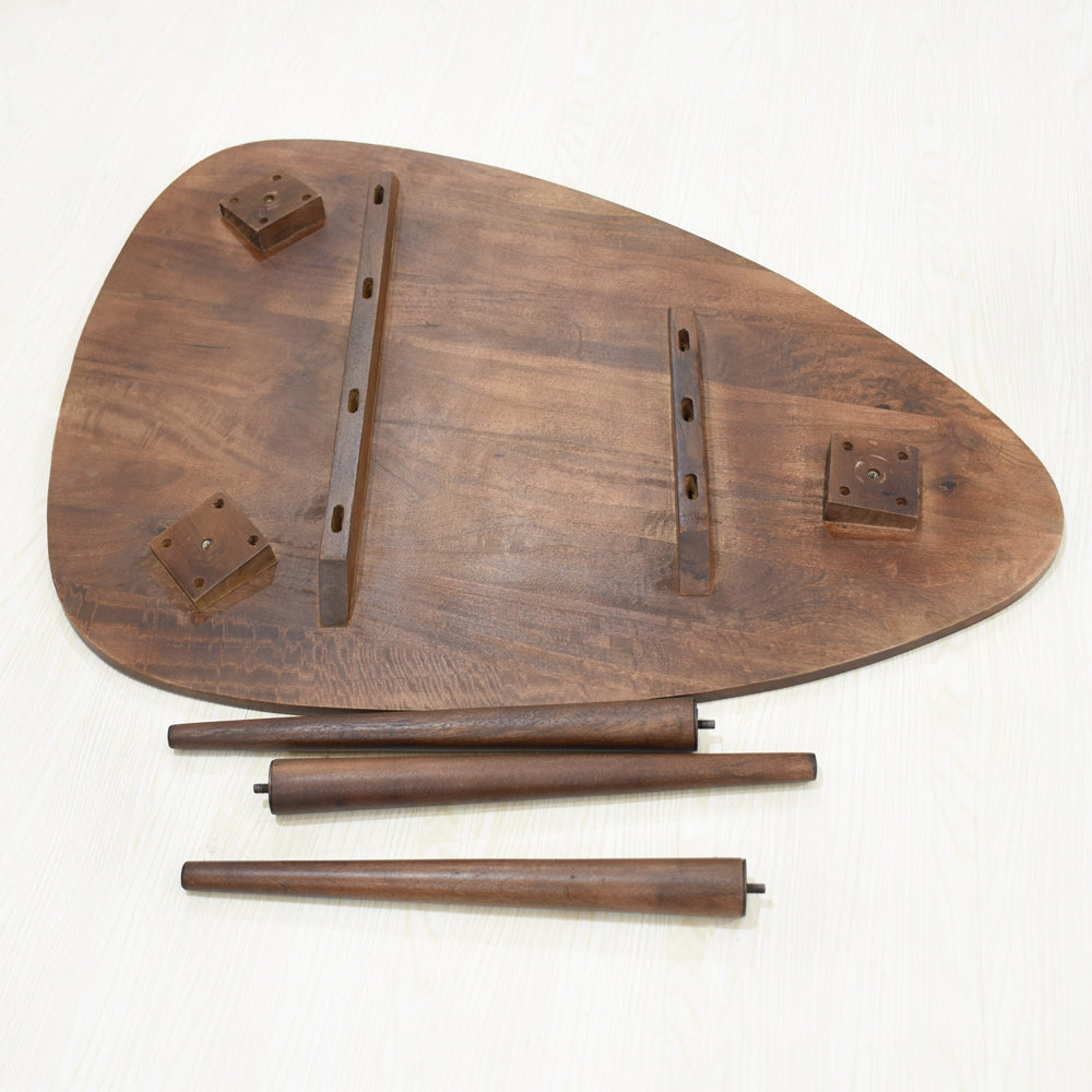 Oval Solid Wood Coffee Table - Walnut
