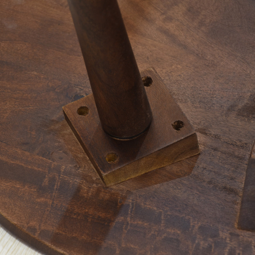 Oval Solid Wood Coffee Table - Walnut