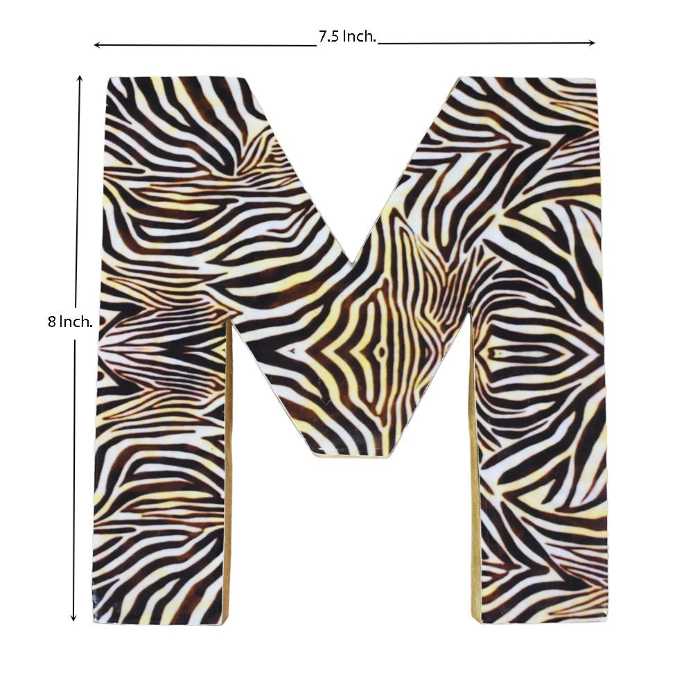 Safari Zebra Stripe Mango Wood Letter Block - BBH HOMES LLC