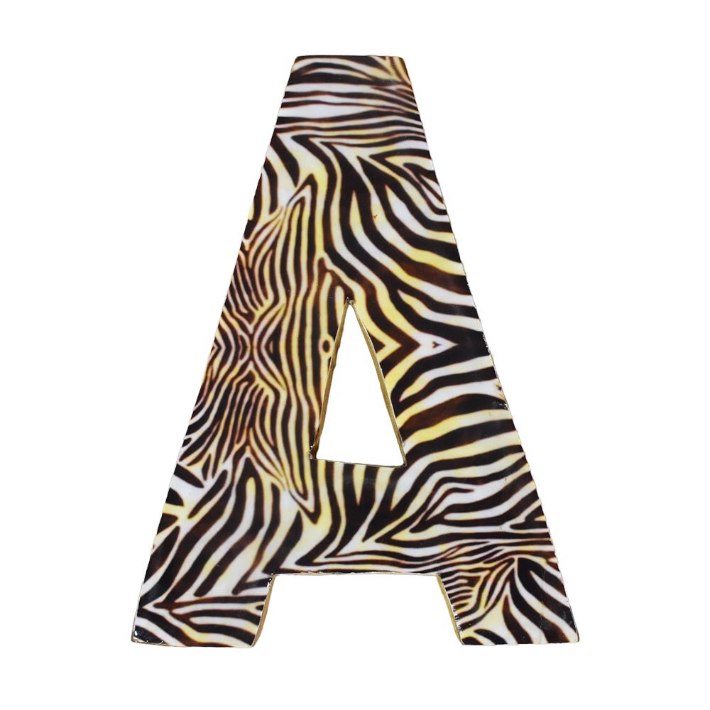 Safari Zebra Stripe Mango Wood Letter Block - BBH HOMES LLC