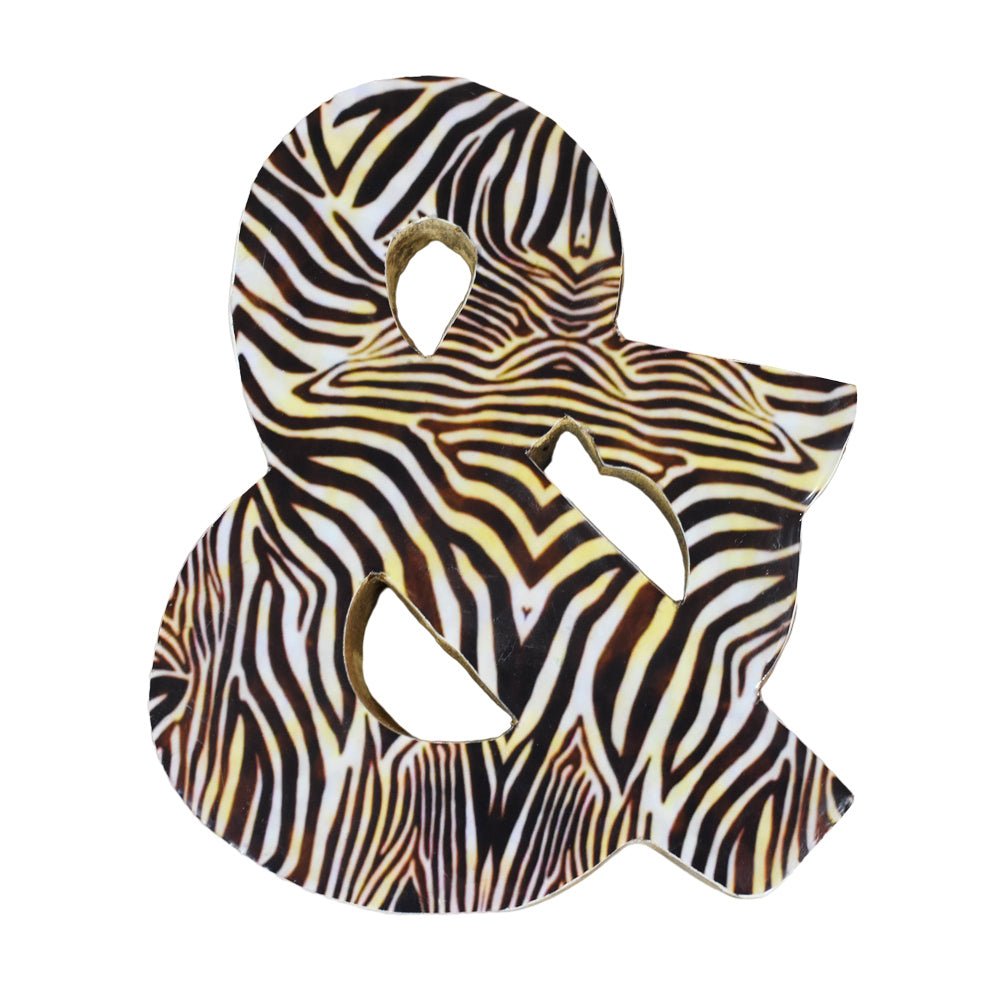 Safari Zebra Stripe Mango Wood Letter Block - BBH HOMES LLC