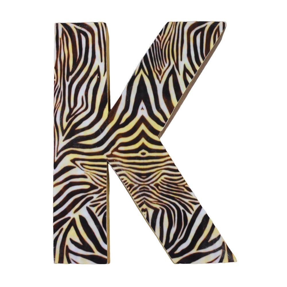 Safari Zebra Stripe Mango Wood Letter Block - BBH HOMES LLC