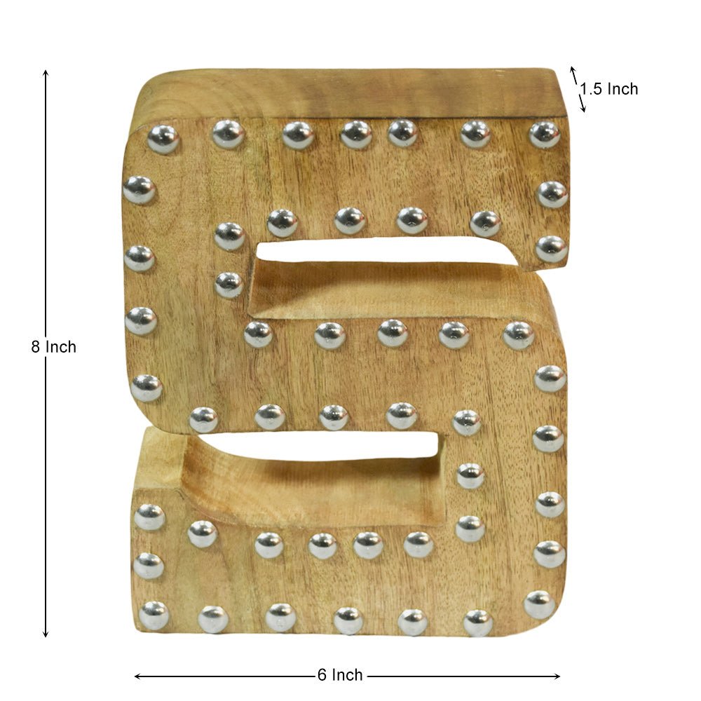 Studded Glamour Mango Wood Letter Blocks - BBH HOMES LLC