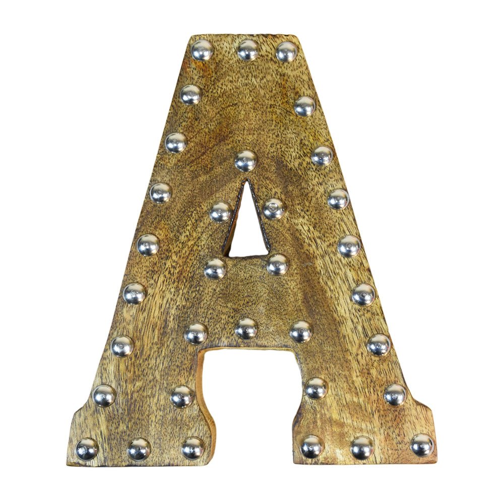Studded Glamour Mango Wood Letter Blocks - BBH HOMES LLC