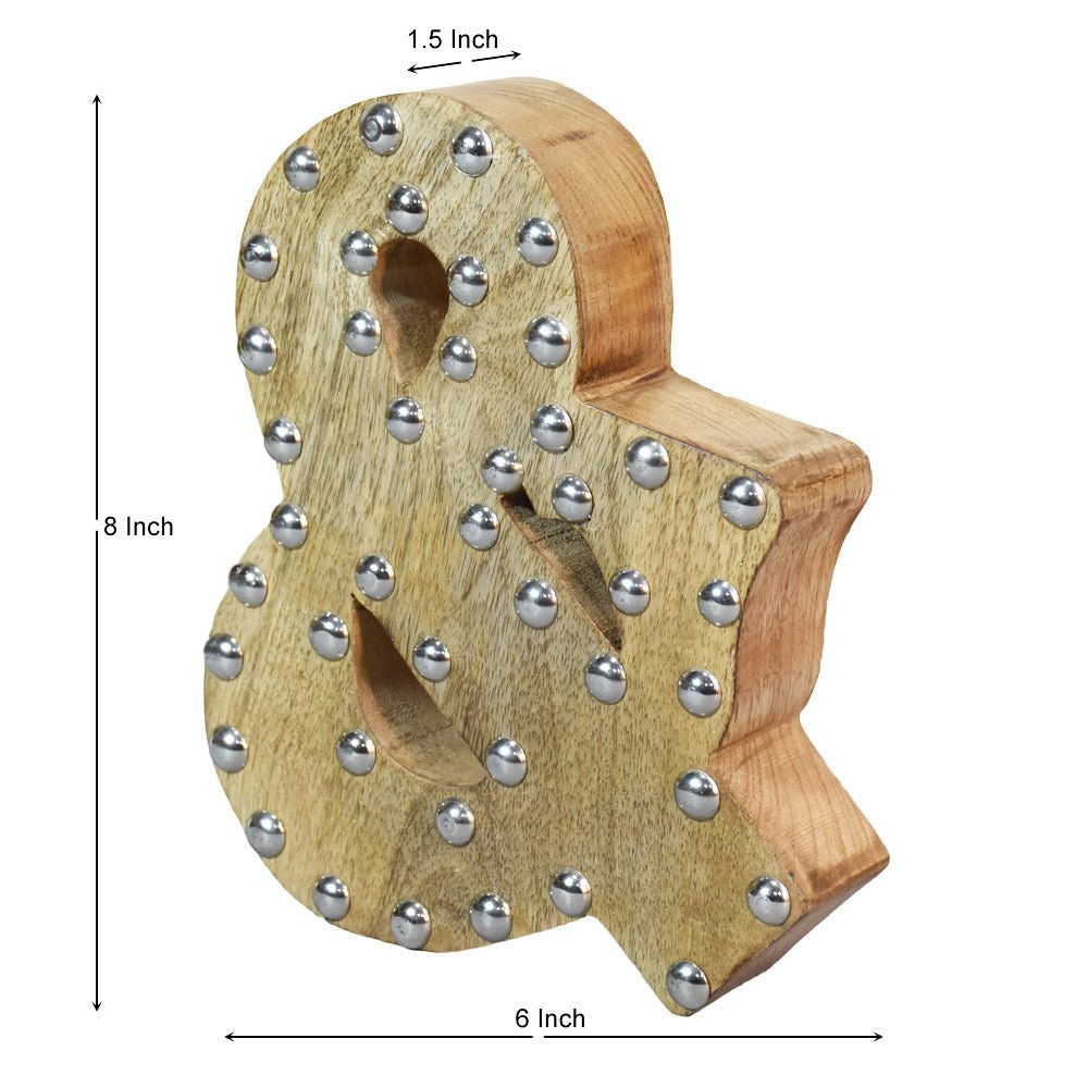 Studded Glamour Mango Wood Letter Blocks - BBH HOMES LLC