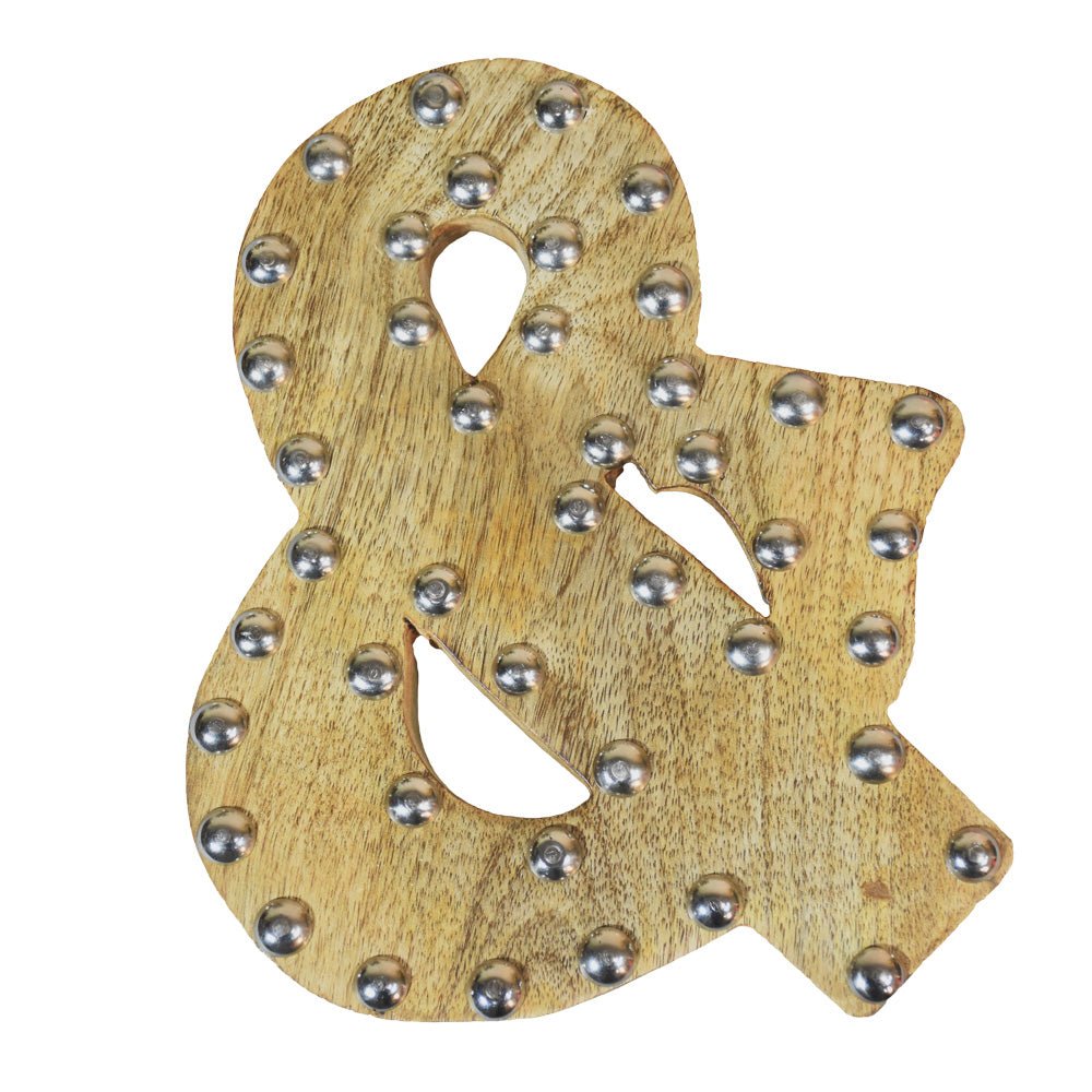 Studded Glamour Mango Wood Letter Blocks - BBH HOMES LLC