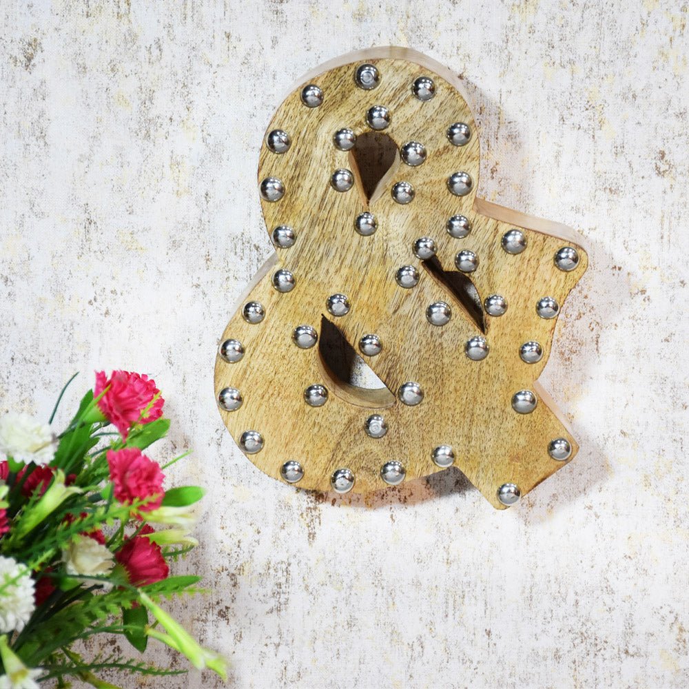 Studded Glamour Mango Wood Letter Blocks - BBH HOMES LLC