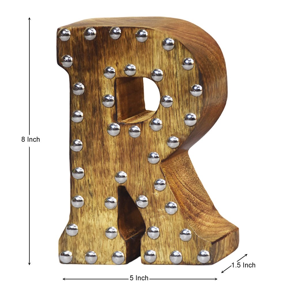 Studded Glamour Mango Wood Letter Blocks - BBH HOMES LLC
