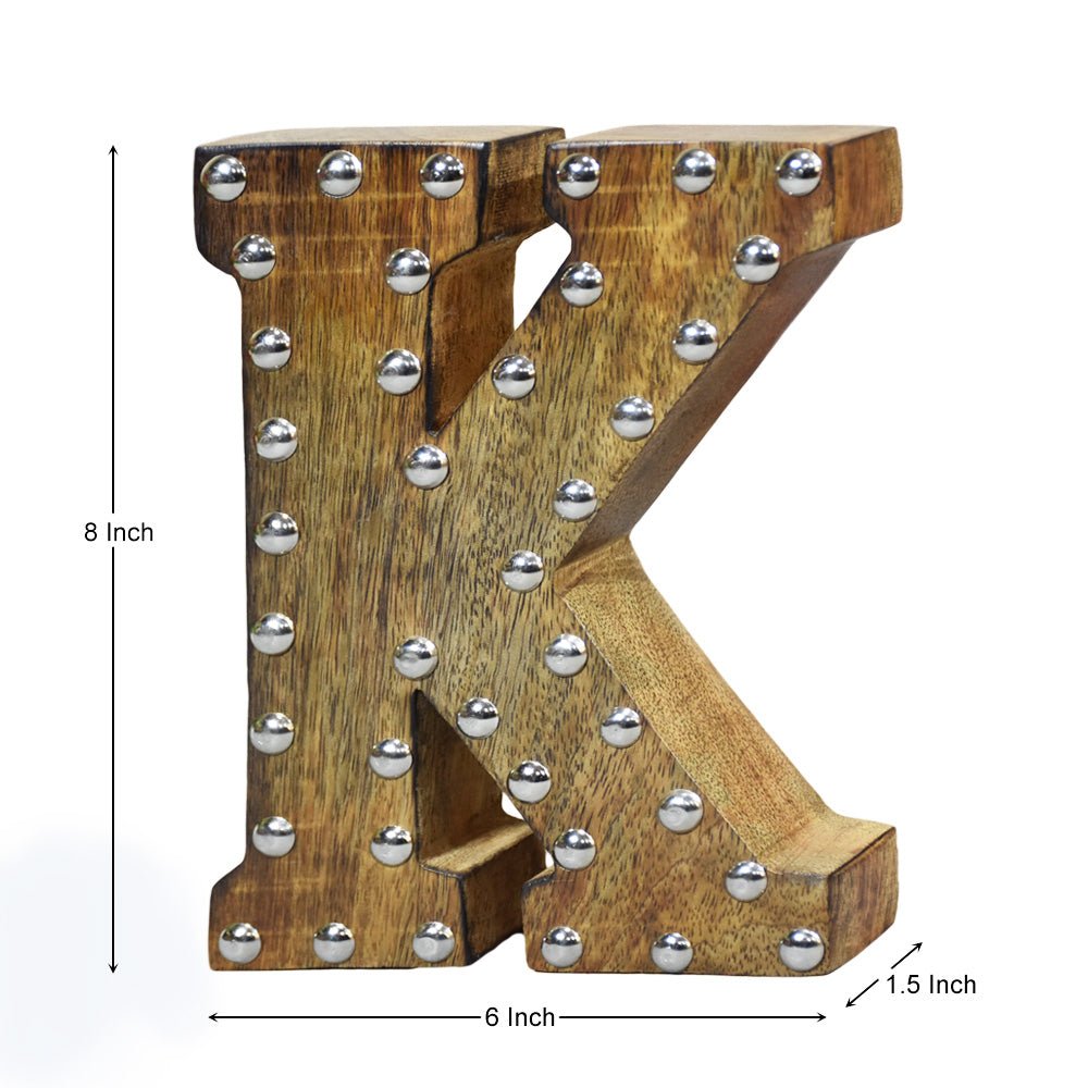 Studded Glamour Mango Wood Letter Blocks - BBH HOMES LLC