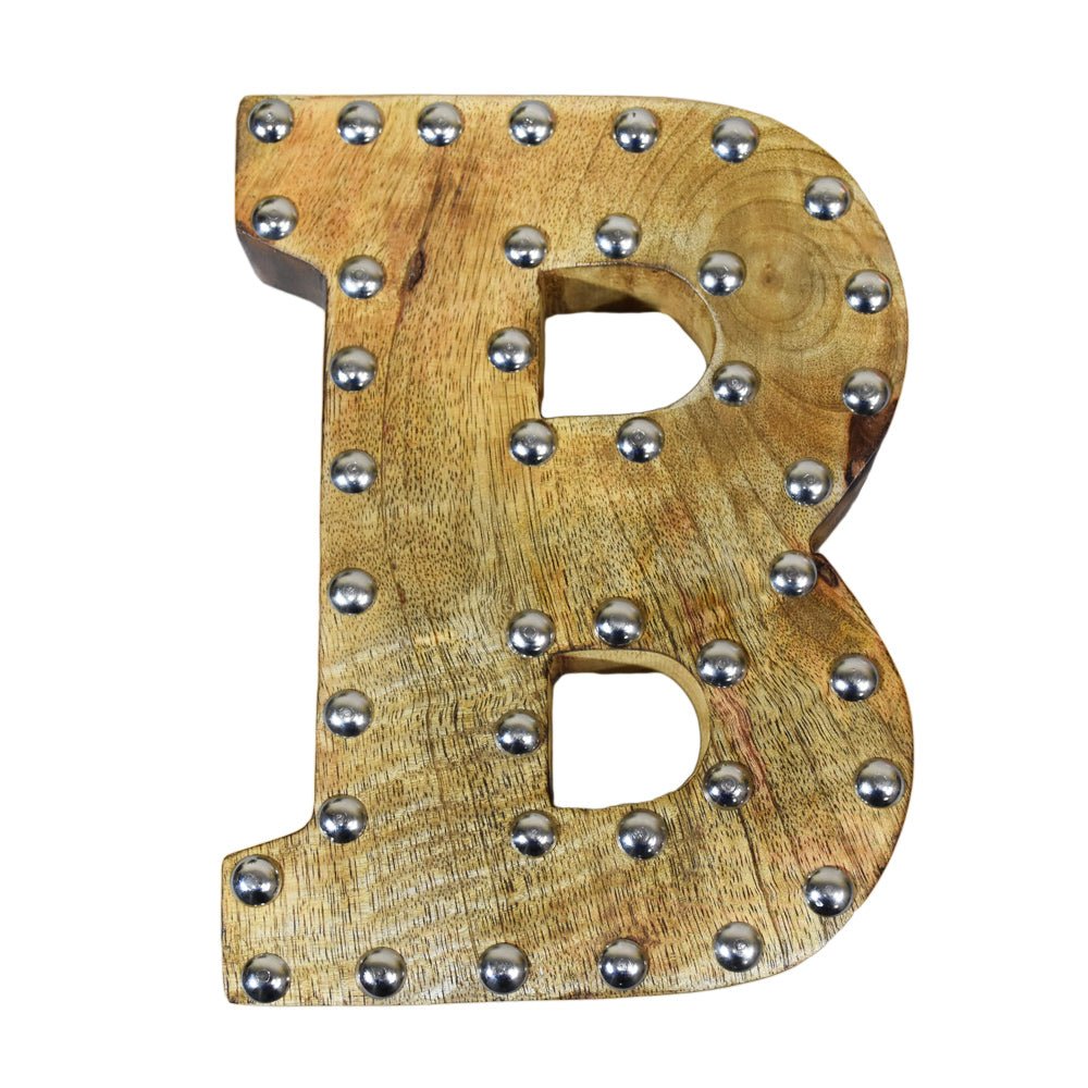 Studded Glamour Mango Wood Letter Blocks - BBH HOMES LLC