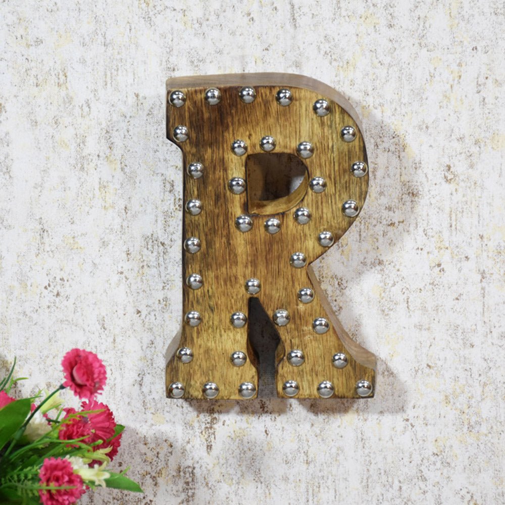 Studded Glamour Mango Wood Letter Blocks - BBH HOMES LLC