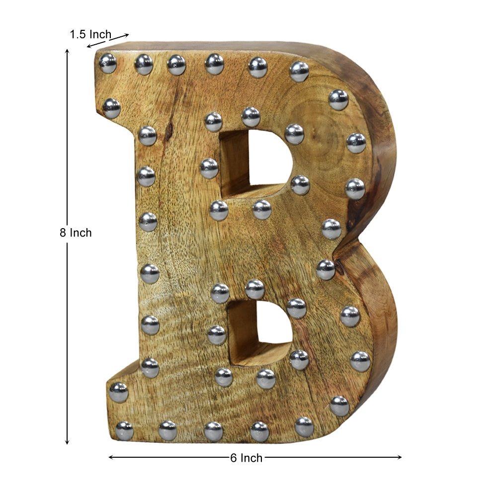 Studded Glamour Mango Wood Letter Blocks - BBH HOMES LLC