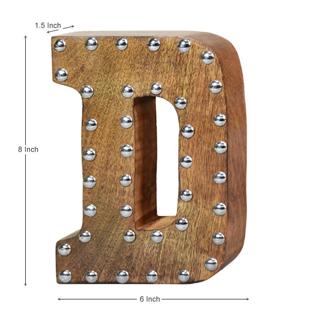 Studded Glamour Mango Wood Letter Blocks - BBH HOMES LLC