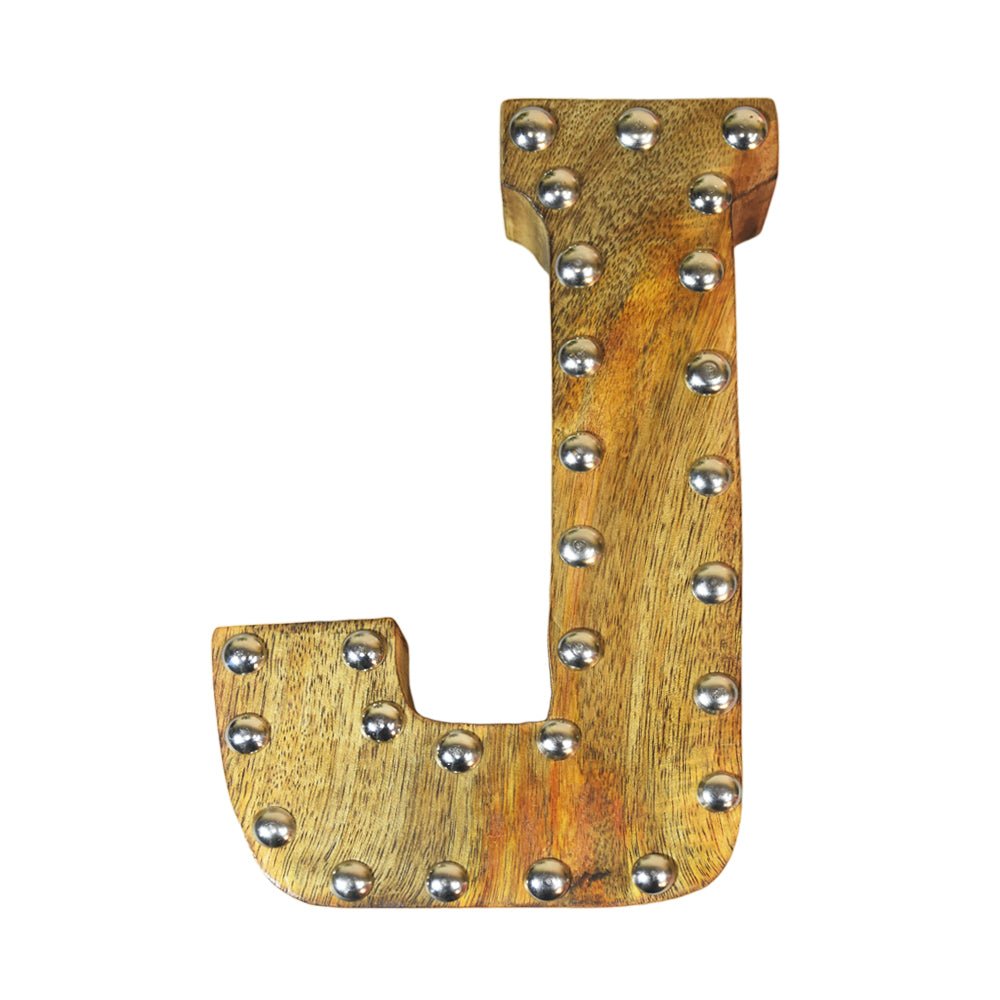 Studded Glamour Mango Wood Letter Blocks - BBH HOMES LLC