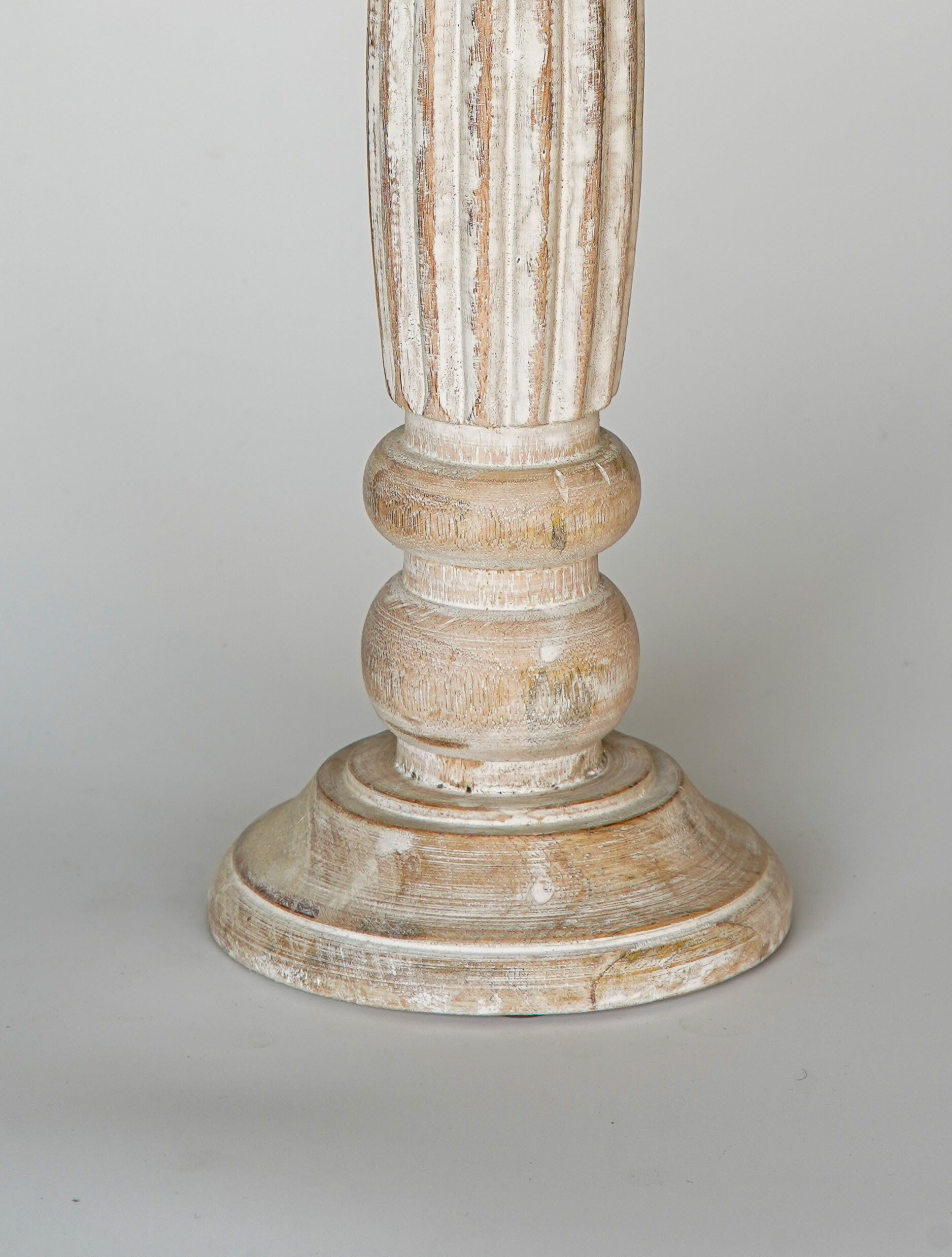 Ionic Pillar Candle Holder- Antique White