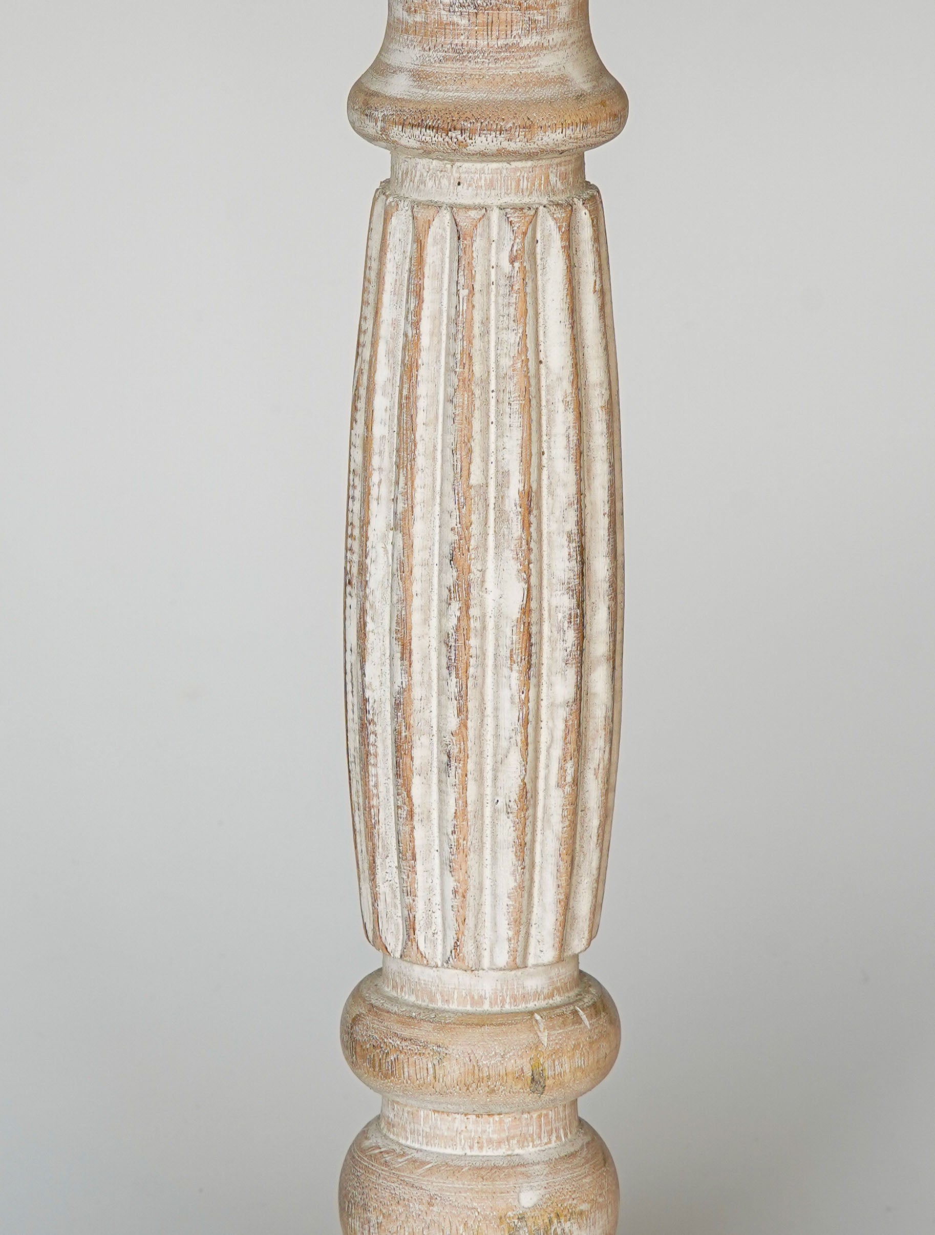 Ionic Pillar Candle Holder- Antique White