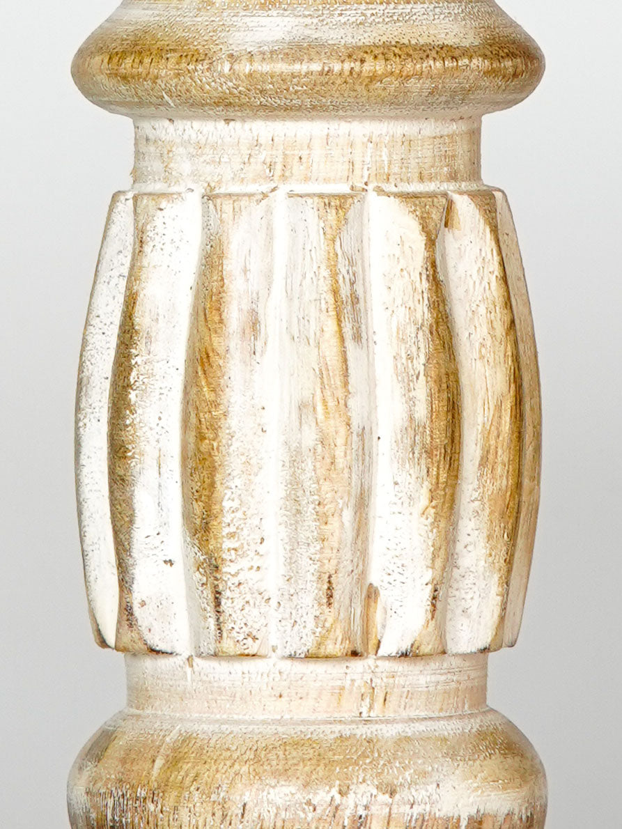 Ionic Pillar Candle Holder- Antique White