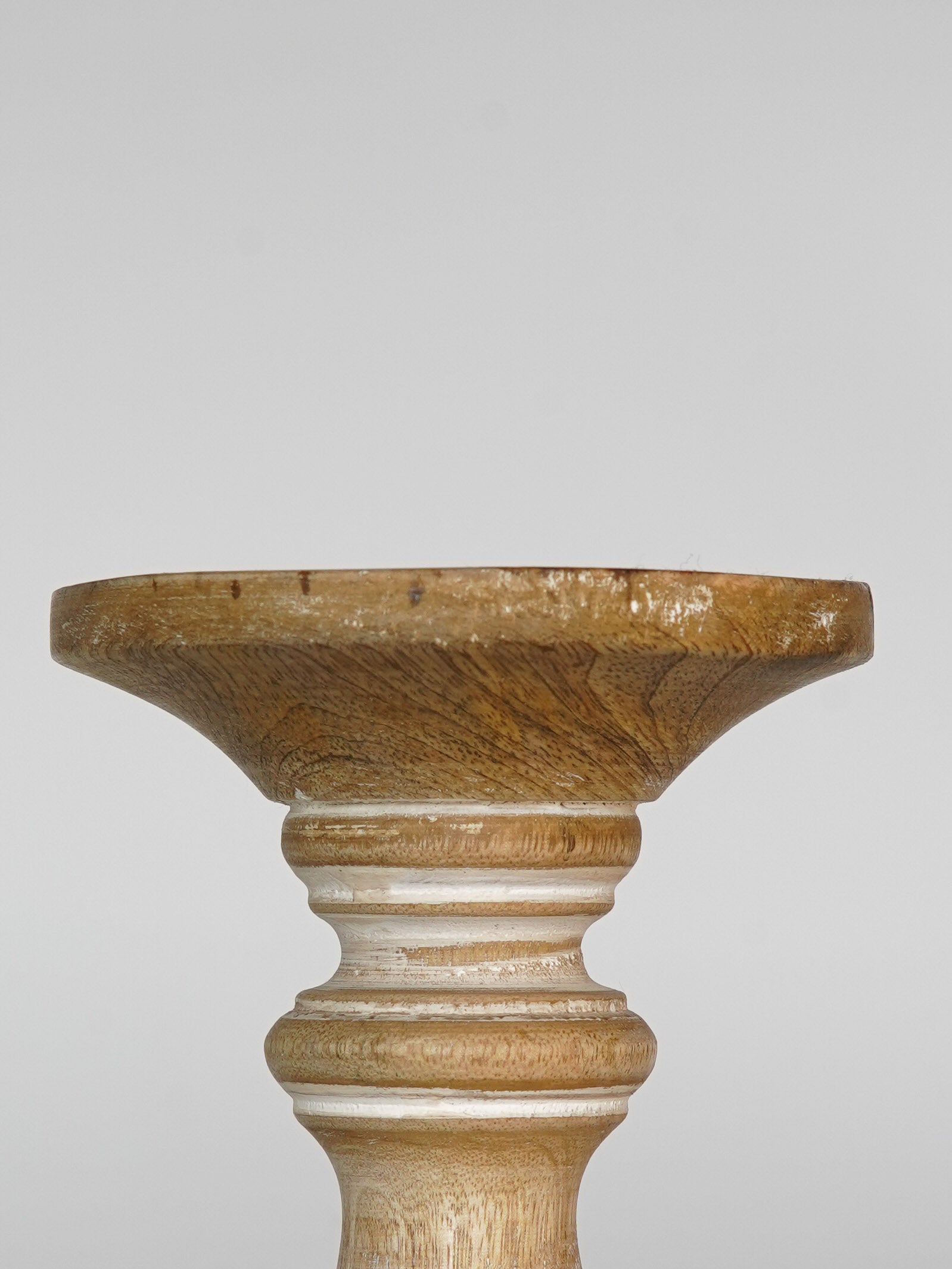Mystique Pillar Candle Holder - White Wash
