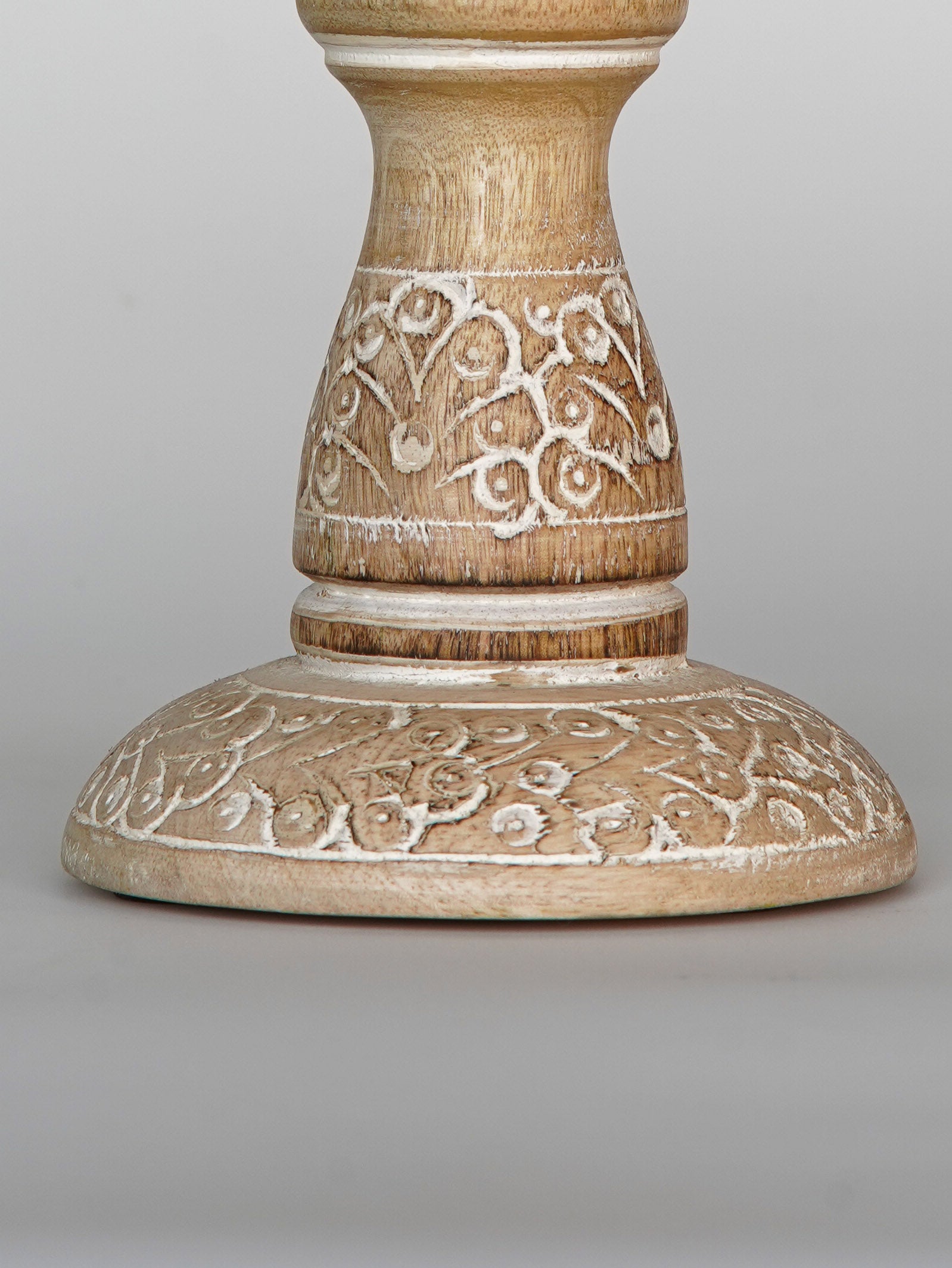 Mystique Pillar Candle Holder - White Wash