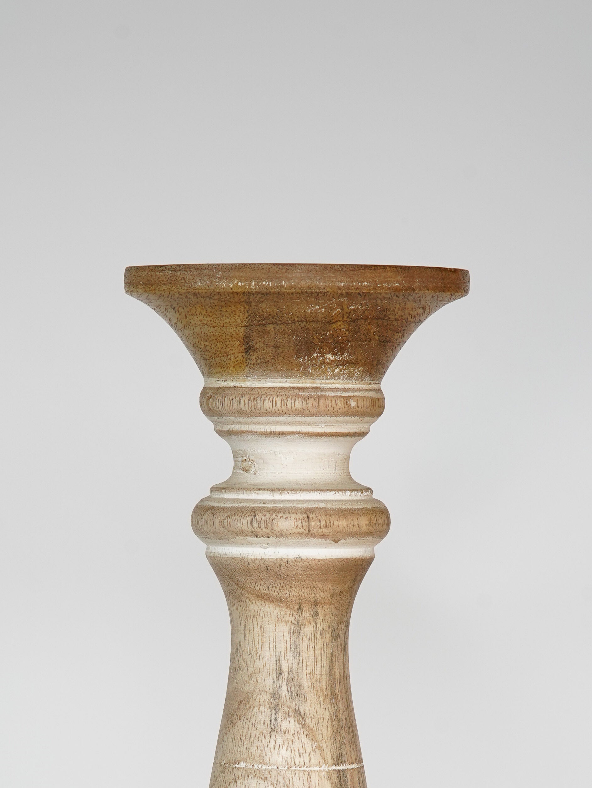 Mystique Pillar Candle Holder - White Wash