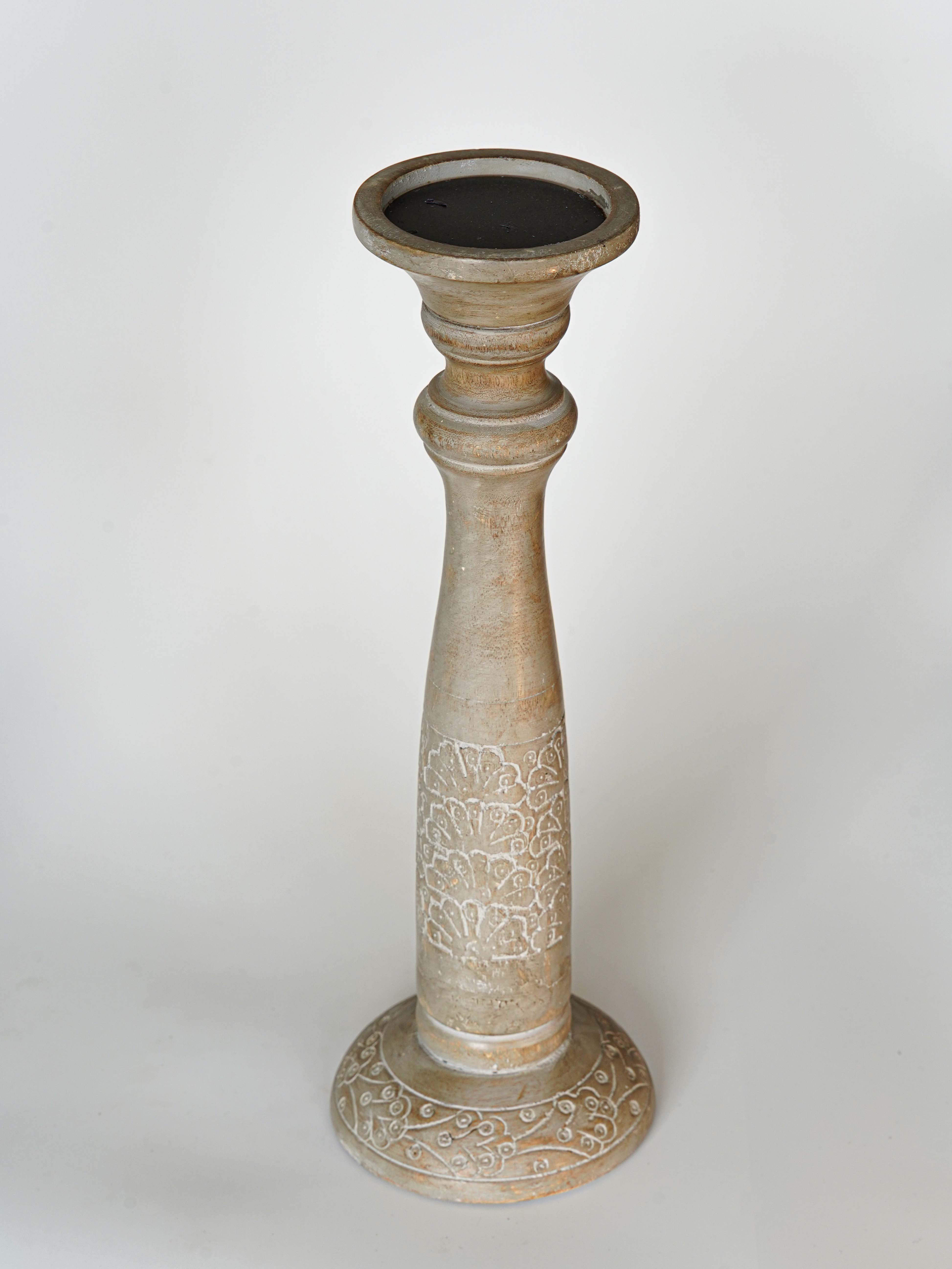 Mystique Pillar Candle Holder - Gray wash