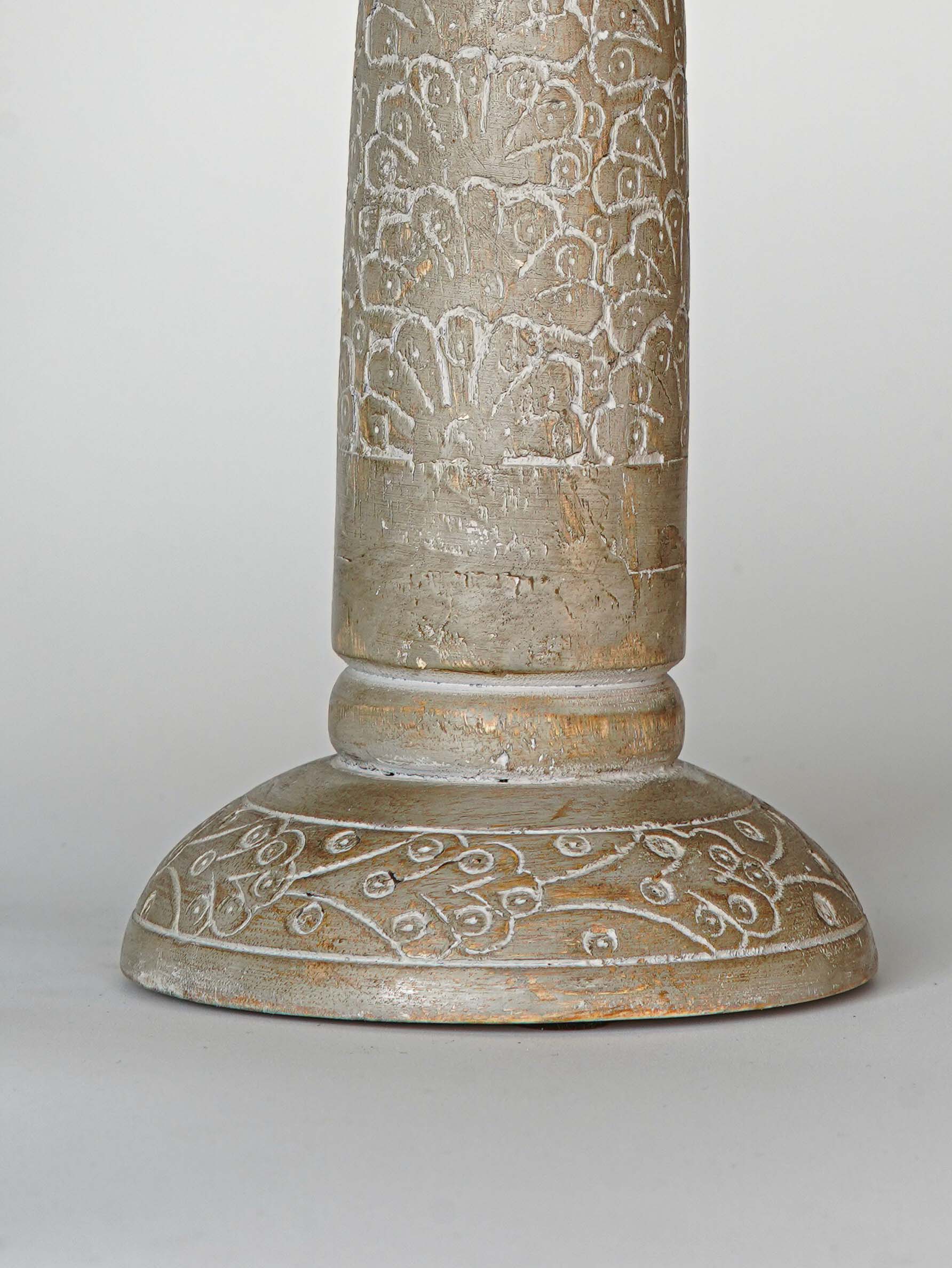 Mystique Pillar Candle Holder - Gray wash