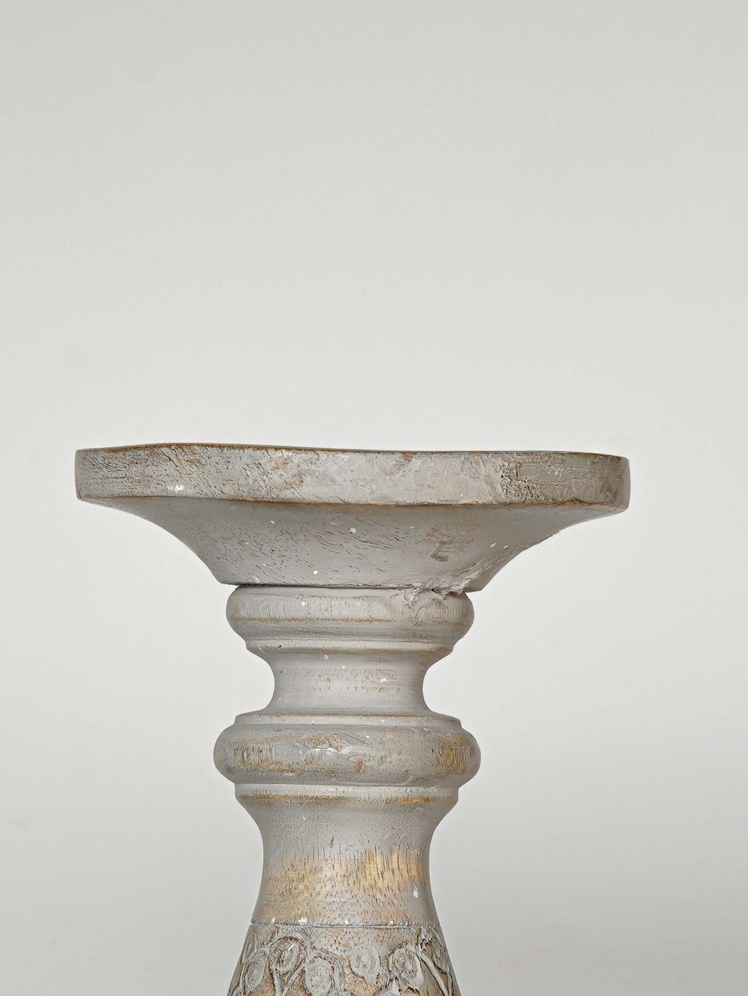 Mystique Pillar Candle Holder - Gray wash