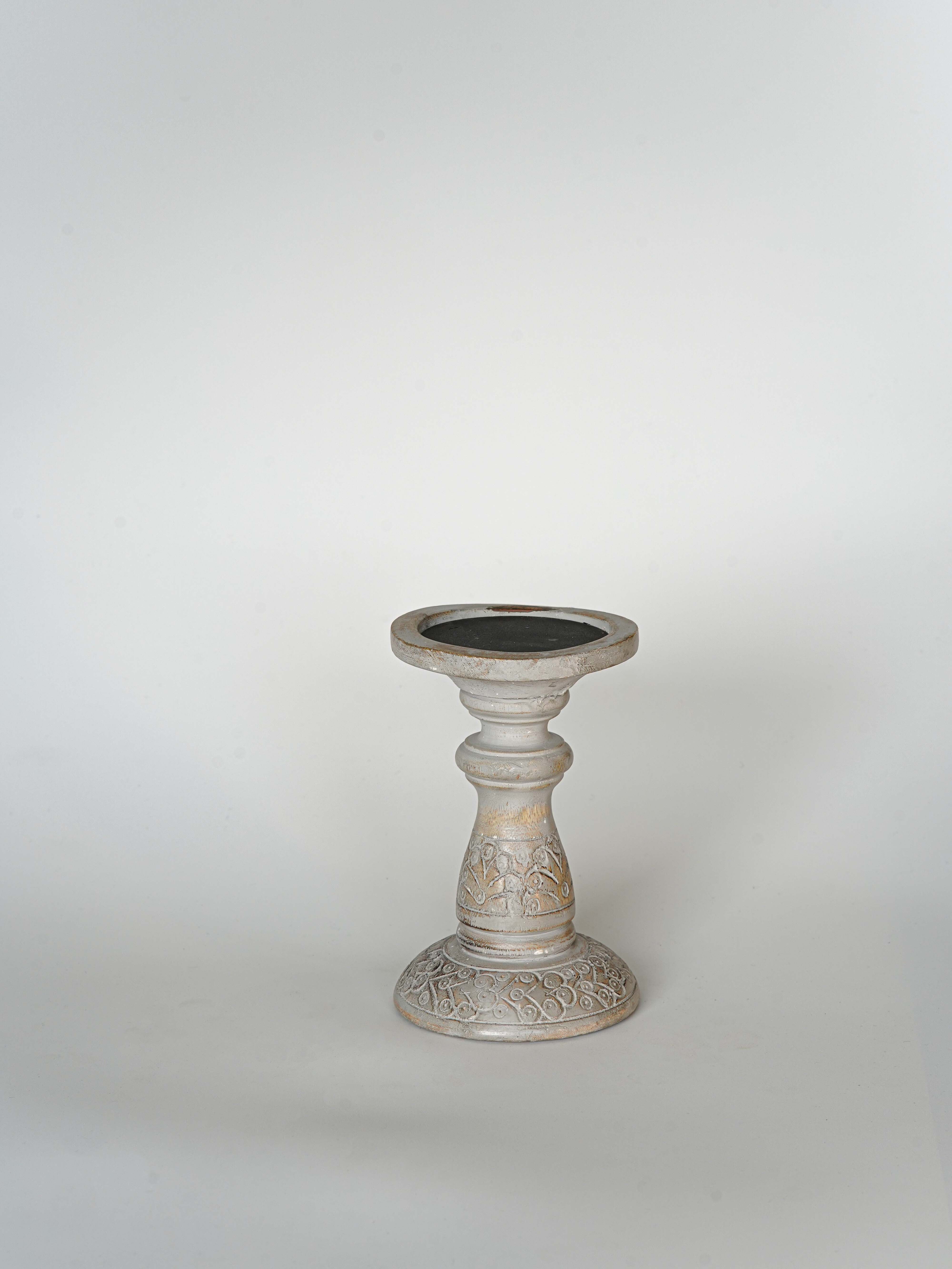 Mystique Pillar Candle Holder - Gray wash