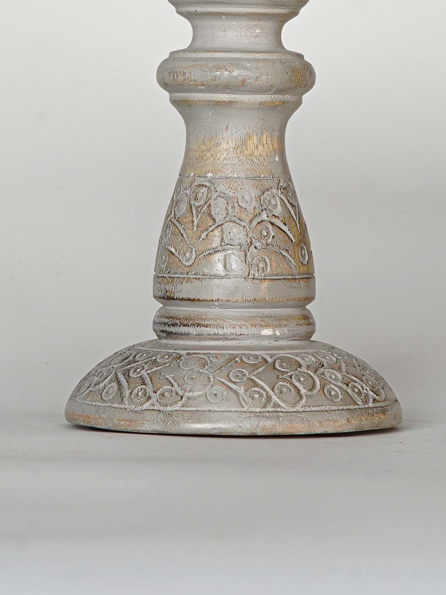 Mystique Pillar Candle Holder - Gray wash