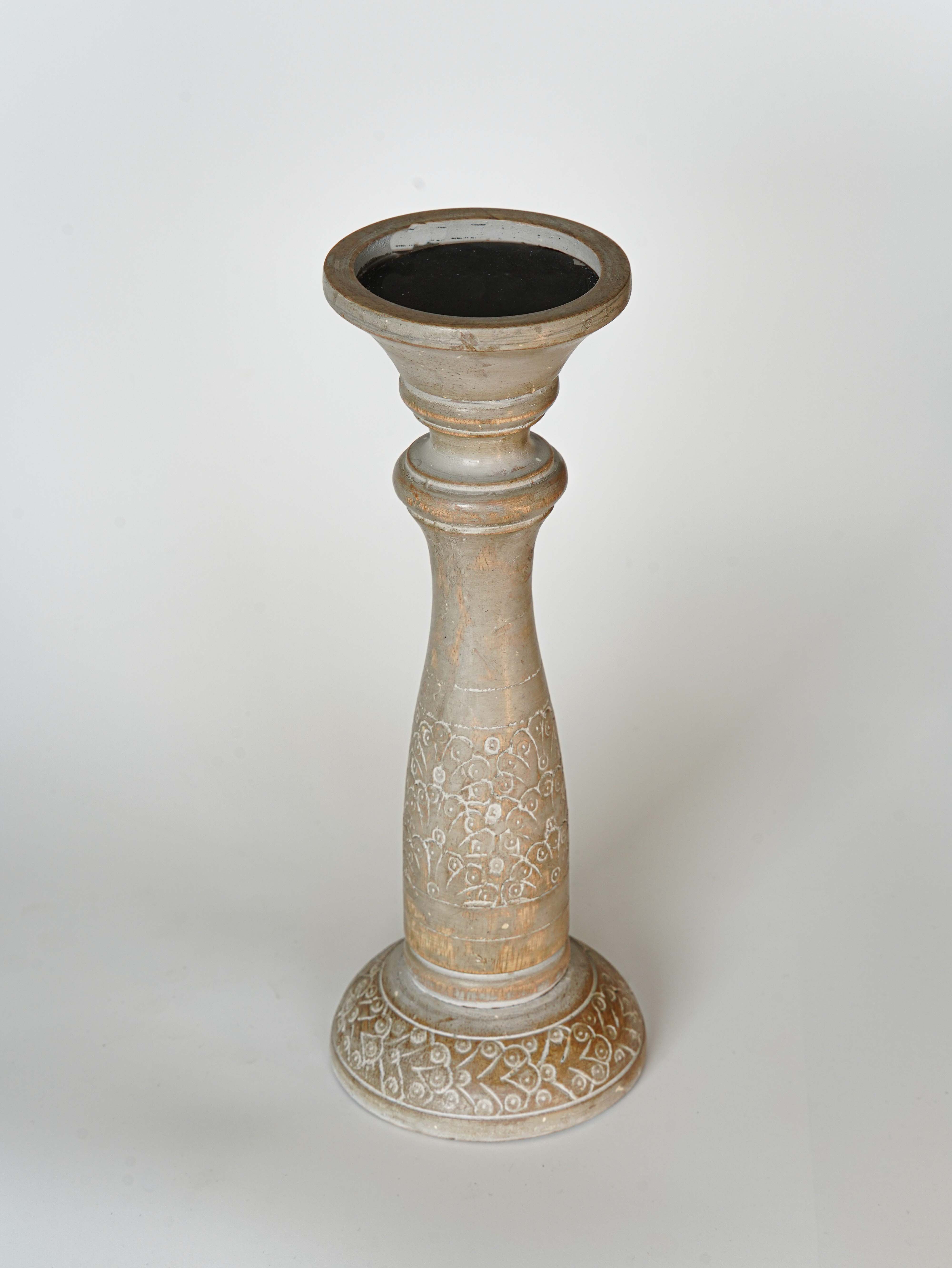 Mystique Pillar Candle Holder - Gray wash