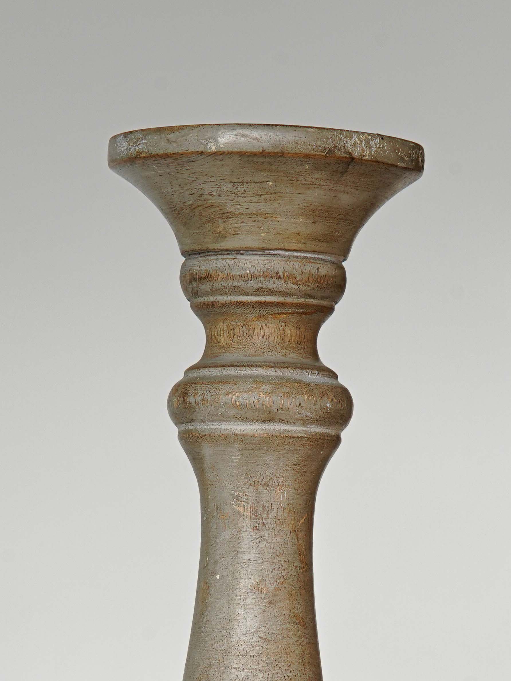 Mystique Pillar Candle Holder - Gray wash